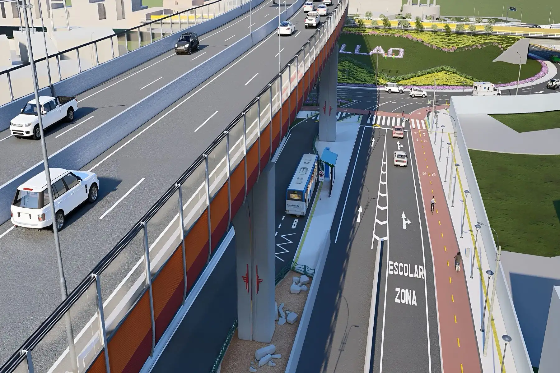 La autopista contribuirá a descongestionar las zonas urbanas de distritos del Callao; asimismo, mejorará el diseño paisajístico de la av. Santa Rosa. Foto: ANDINA/Difusión.