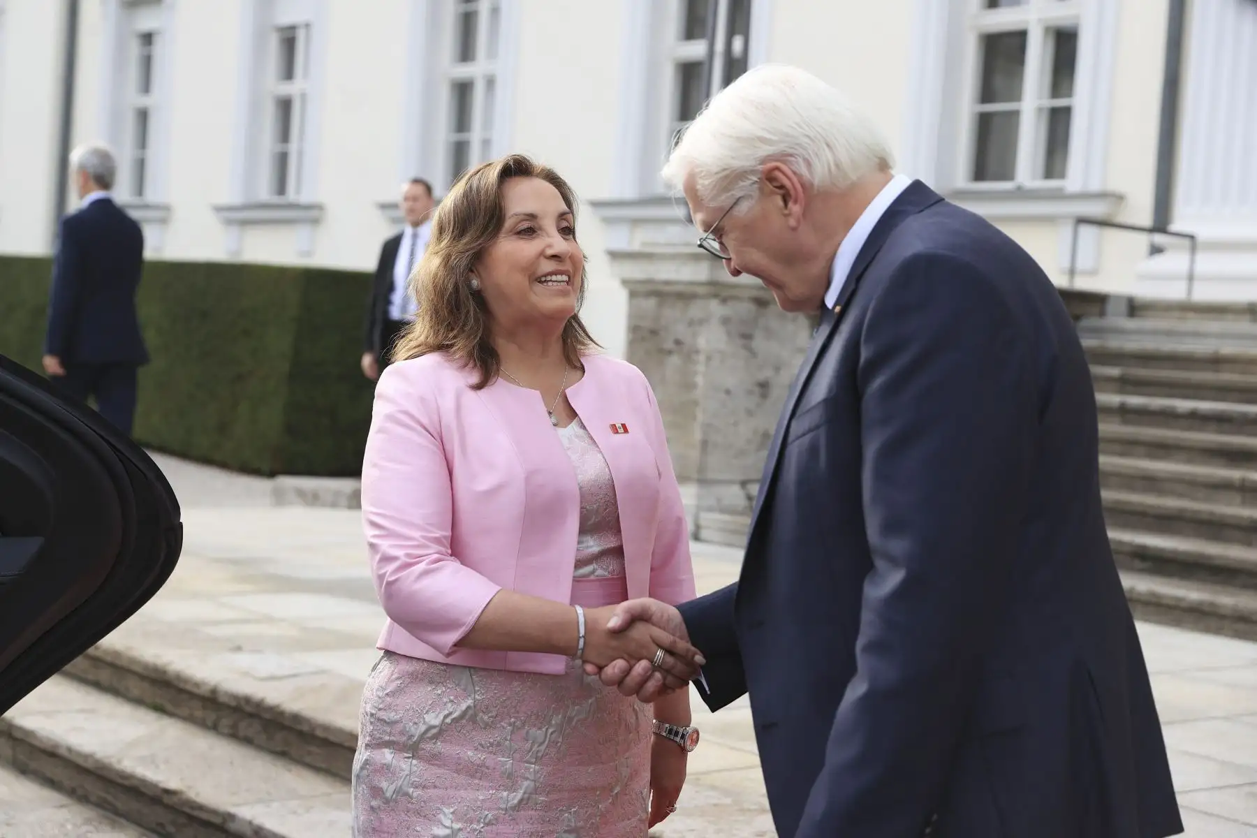 Presidenta Dina Boluarte se reunió con el presidente federal de Alemania, Frank-Walter Steinmeier, en el Palacio de Bellevue. 
Foto: ANDINA/Prensa Presidencia