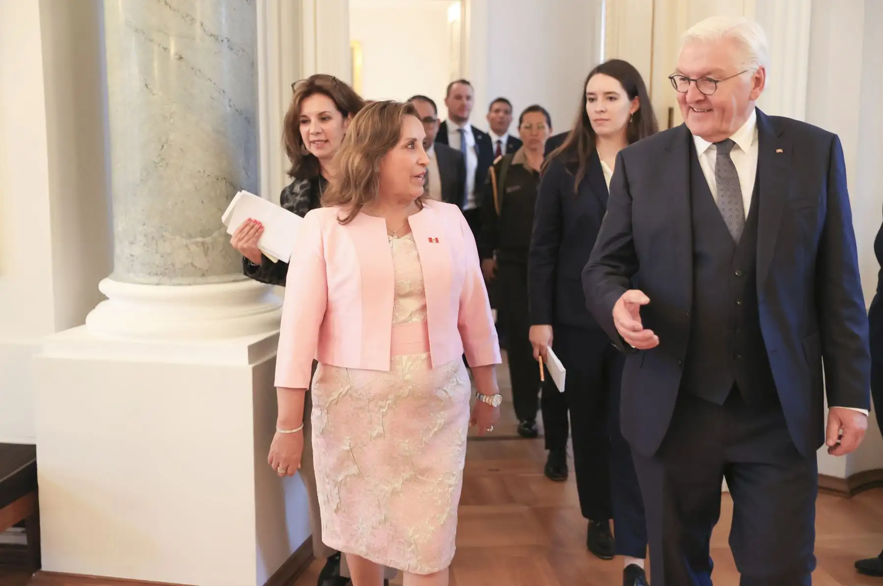 Presidenta Dina Boluarte se reunió con el presidente federal de Alemania, Frank-Walter Steinmeier, en el Palacio de Bellevue. 
Foto: ANDINA/Prensa Presidencia
