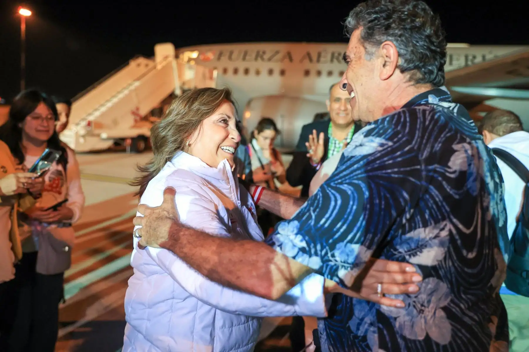 Presidenta de la república, Dina Boluarte, y los peruanos que se encontraban en Israel salen de Roma rumbo a Lima para reencontrarse con sus familias.
Foto: ANDINA/ Prensa Presidencia