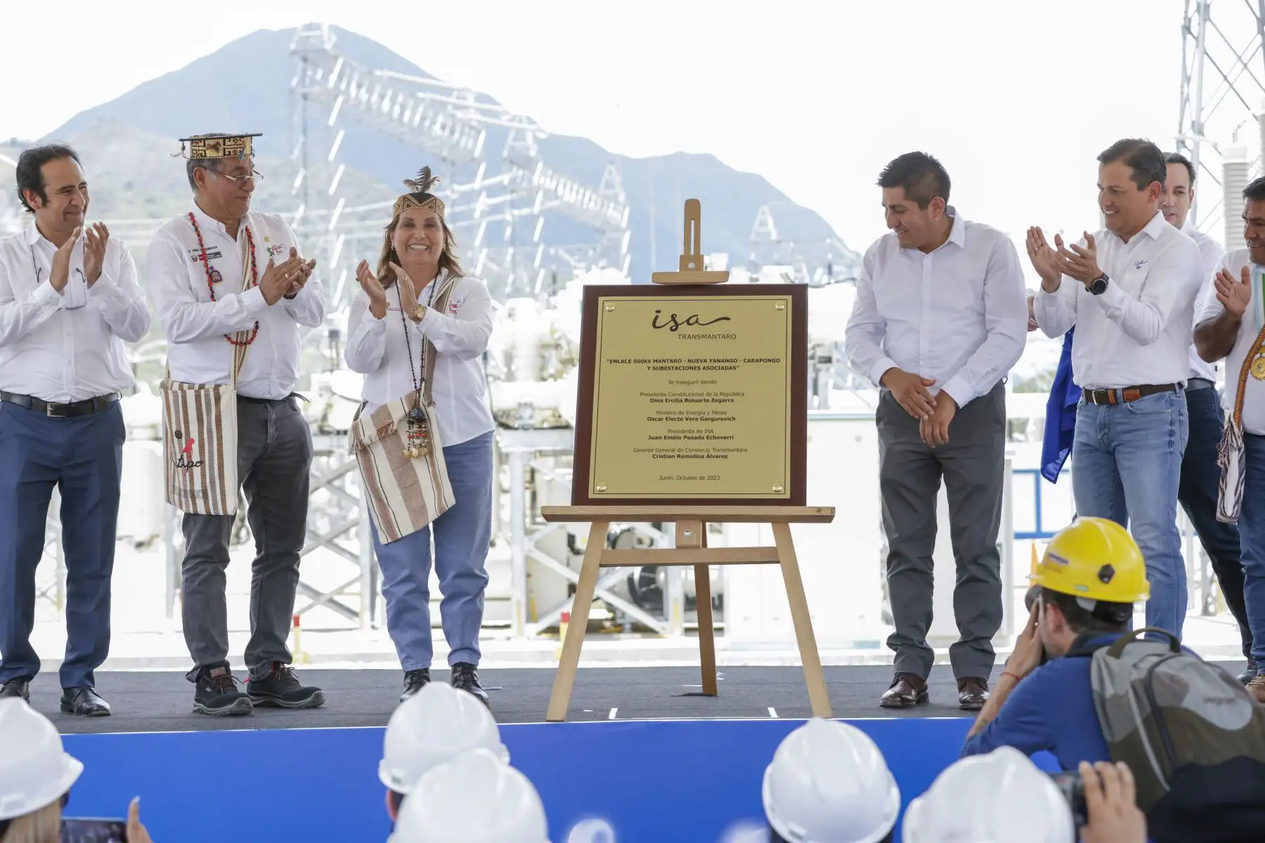 La presidenta Dina Boluarte participó en la inauguración del proyecto de transmisión eléctrica “Enlace 500kV Mantaro -Nueva Yanango – Carapongo y Subestaciones Asociadas (COYA)". Foto: ANDINA/ Prensa Presidencia