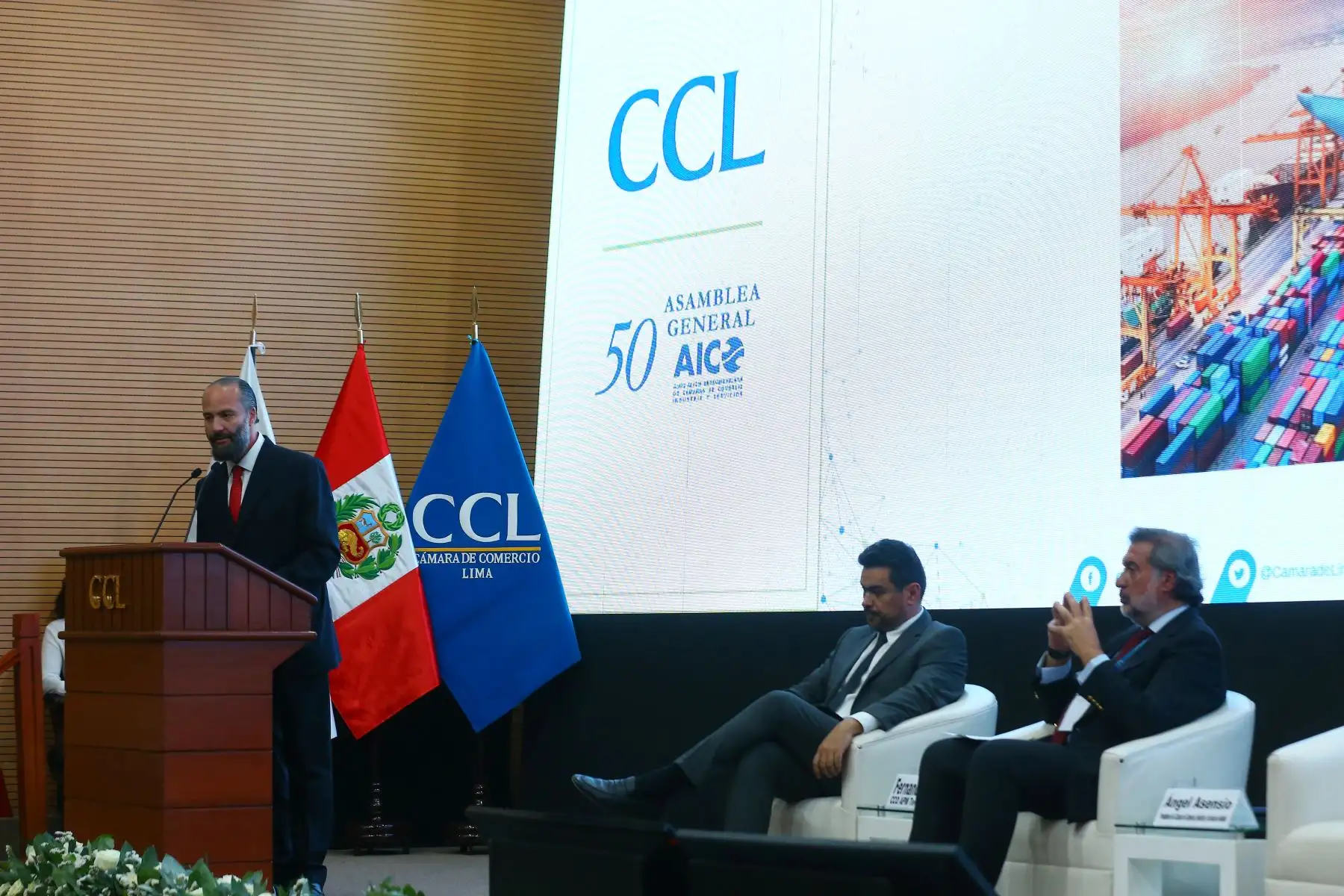 La CCL recibió a delegaciones de 21 países para la 50ª Asamblea General de la Asociación Iberoamericana de Cámaras de Comercio (AICO).  
Foto: ANDINA/ Eddy Ramos