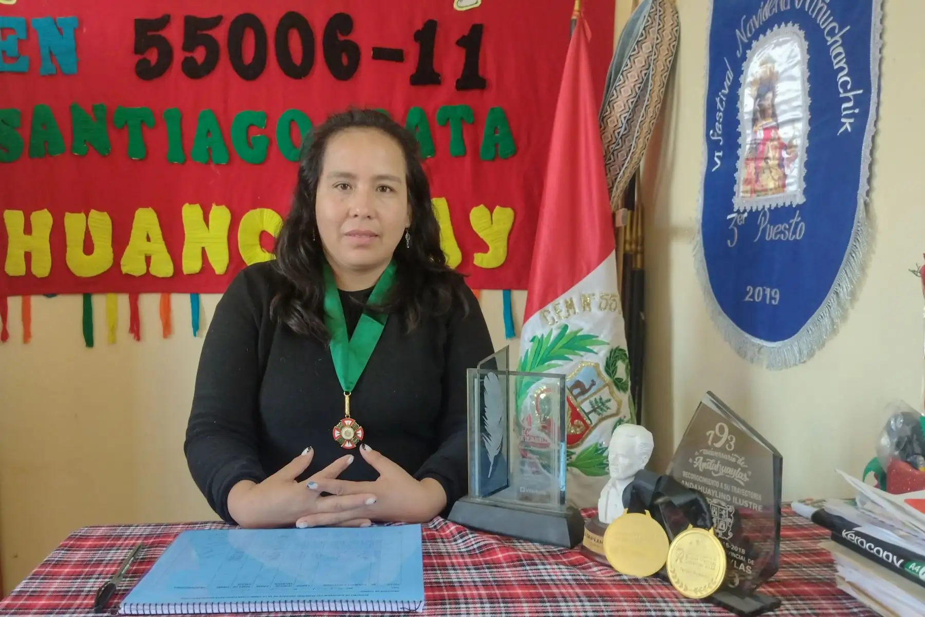 Ella es Miriam Cabezas, ganadora de las Palmas Magisteriales 2022, en la categoría de Maestro. Es directora de la escuela rural multigrado N°55006-11, ubicada en la comunidad de Santiago Pata, en el distrito de Huancaray, provincia de Andahuaylas, Apurimac.
Foto: Archivo personal