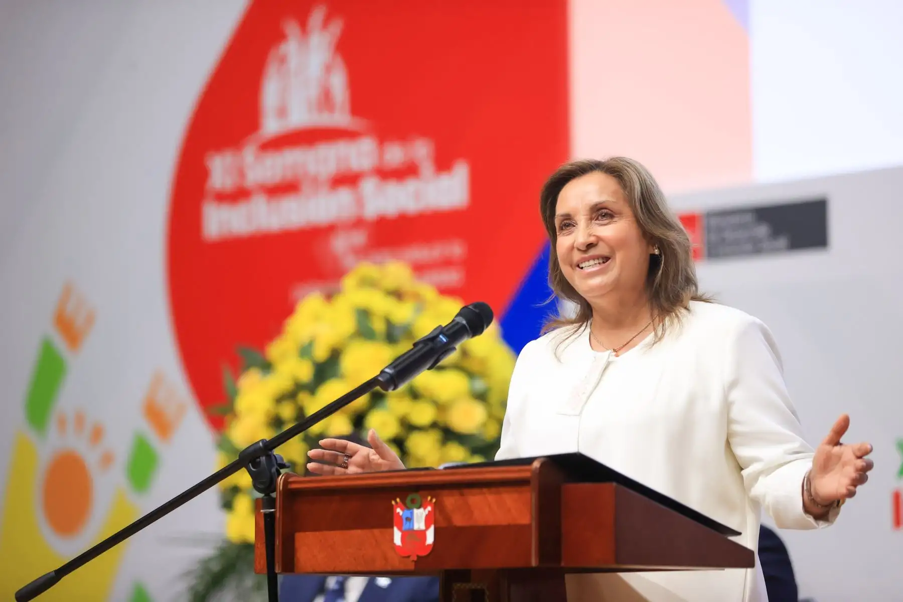 La Presidenta de la República, Dina Boluarte, participa en la inauguración de la XI Semana de la Inclusión Social. Foto: ANDINA/ Prensa Presidencia