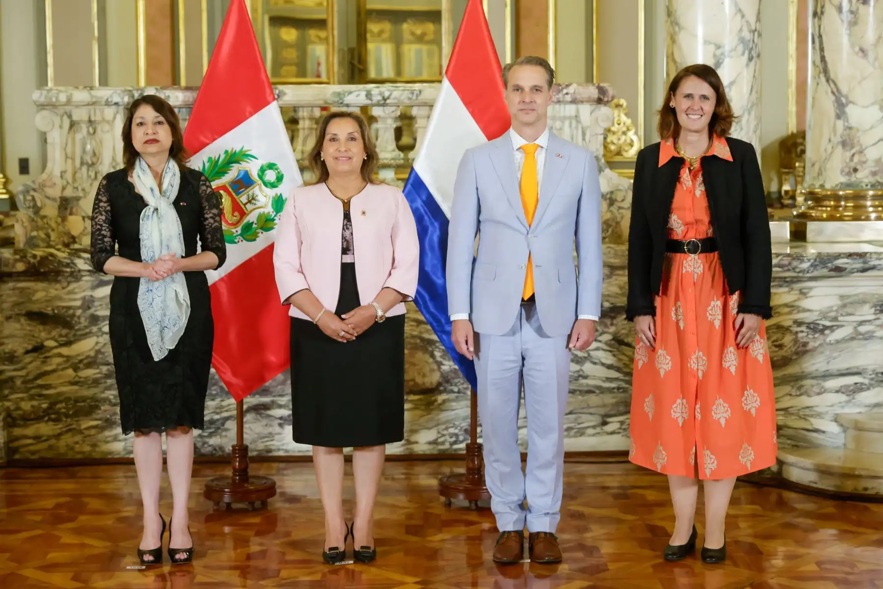 Presidenta Dina Boluarte presidió ceremonia de presentación de cartas credenciales de embajadores residentes de Países Bajos, Austria, Brasil, Indonesia y Japón. Foto: ANDINA/ Prensa Presidencia