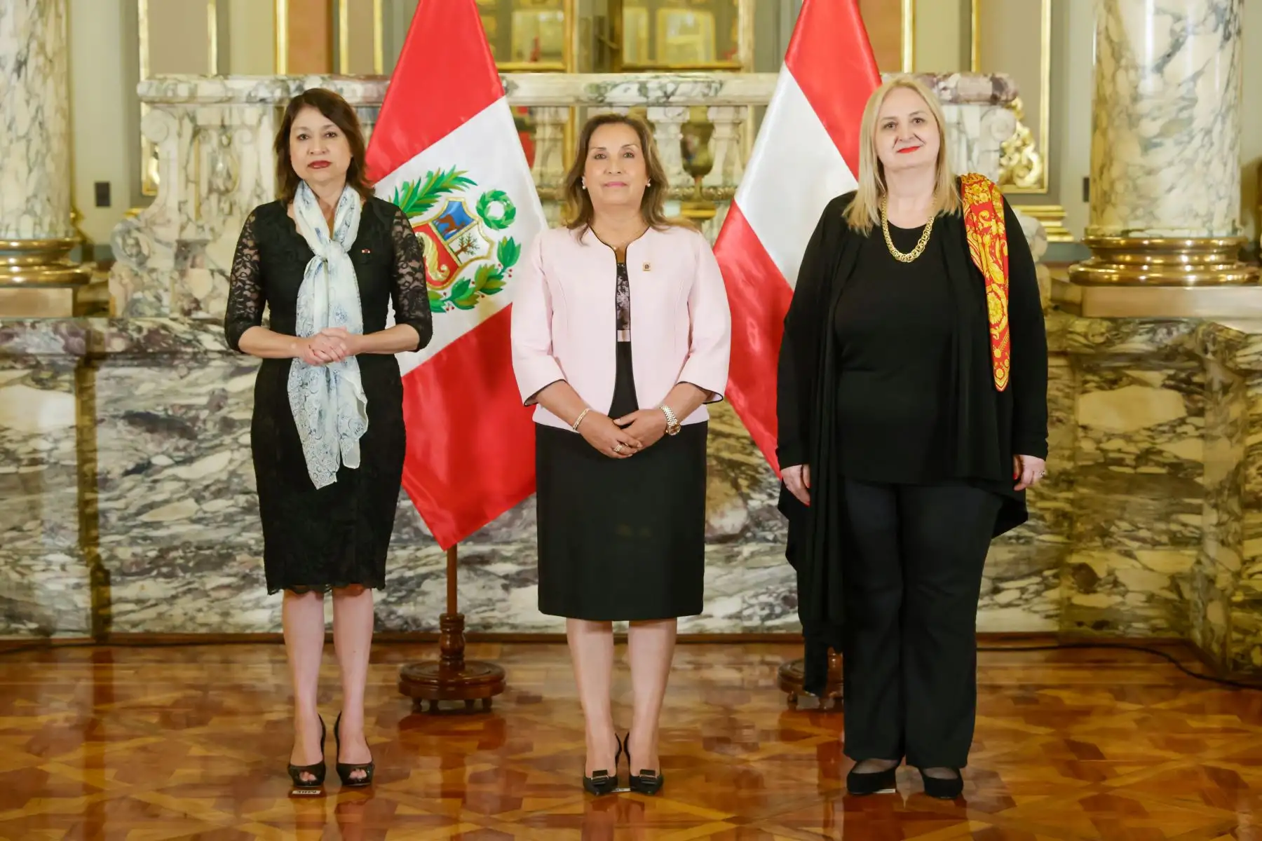 Presidenta Dina Boluarte presidió ceremonia de presentación de cartas credenciales de embajadores residentes de Países Bajos, Austria, Brasil, Indonesia y Japón. Foto: ANDINA/ Prensa Presidencia