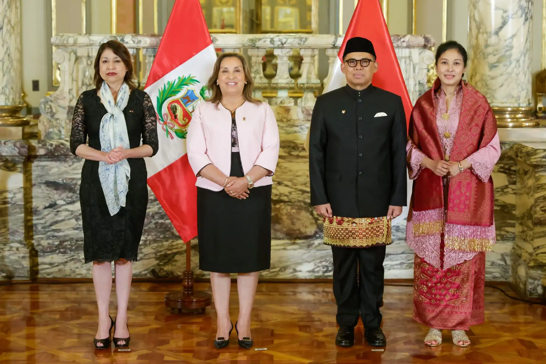 Presidenta Dina Boluarte presidió ceremonia de presentación de cartas credenciales de embajadores residentes de Países Bajos, Austria, Brasil, Indonesia y Japón. Foto: ANDINA/ Prensa Presidencia