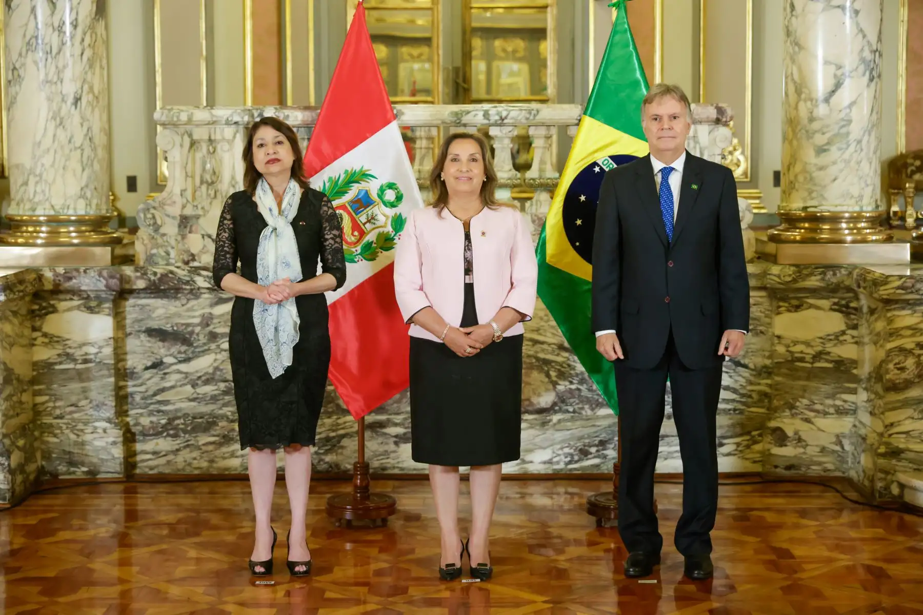 Presidenta Dina Boluarte presidió ceremonia de presentación de cartas credenciales de embajadores residentes de Países Bajos, Austria, Brasil, Indonesia y Japón. Foto: ANDINA/ Prensa Presidencia