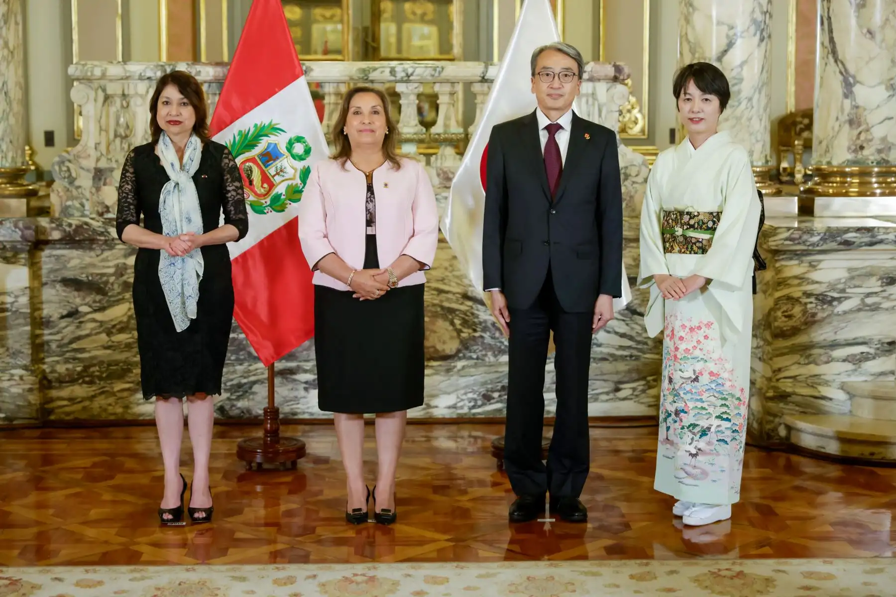 Presidenta Dina Boluarte presidió ceremonia de presentación de cartas credenciales de embajadores residentes de Países Bajos, Austria, Brasil, Indonesia y Japón. Foto: ANDINA/ Prensa Presidencia
