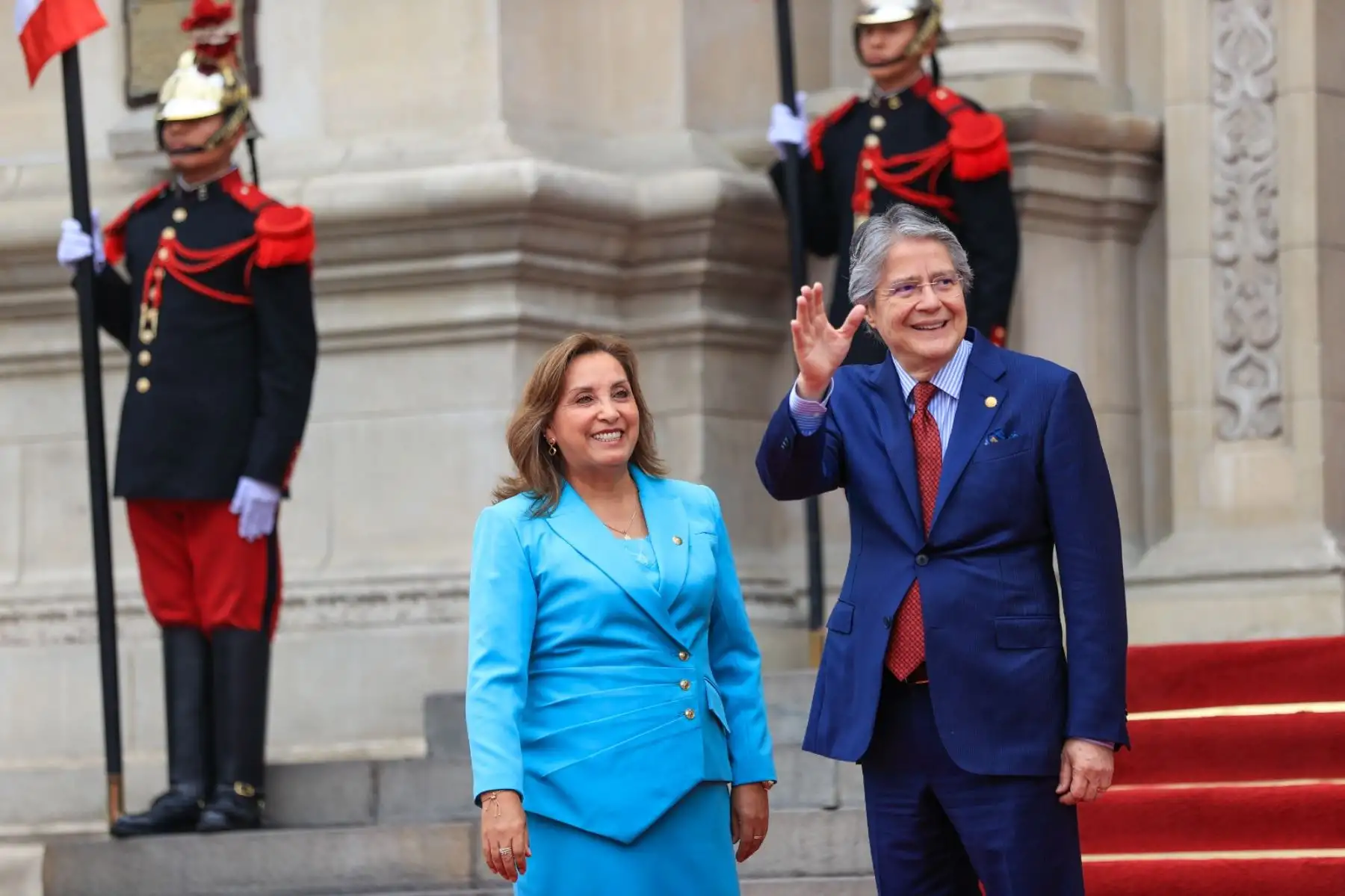 Presidenta de la república, Dina Boluarte, y el mandatario de Ecuador, Guillermo Lasso, participan en la ceremonia de conmemoración por el 25.° aniversario de la Suscripción de los Acuerdos de Paz de Brasilia. Foto: ANDINA/ Prensa Presidencia