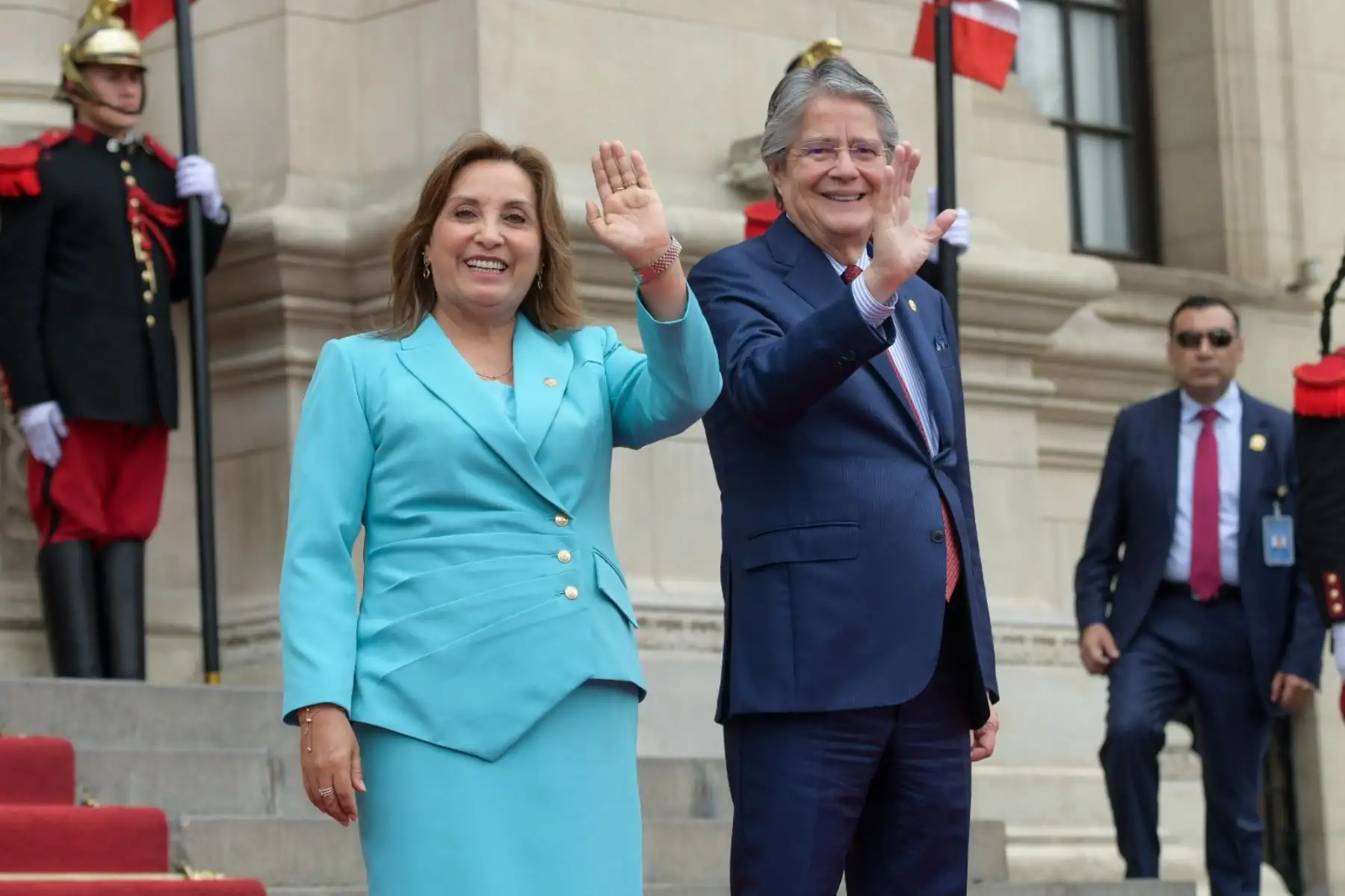 Presidenta de la república, Dina Boluarte, y el mandatario de Ecuador, Guillermo Lasso, participan en la ceremonia de conmemoración por el 25.° aniversario de la Suscripción de los Acuerdos de Paz de Brasilia. Foto: ANDINA/ Prensa Presidencia