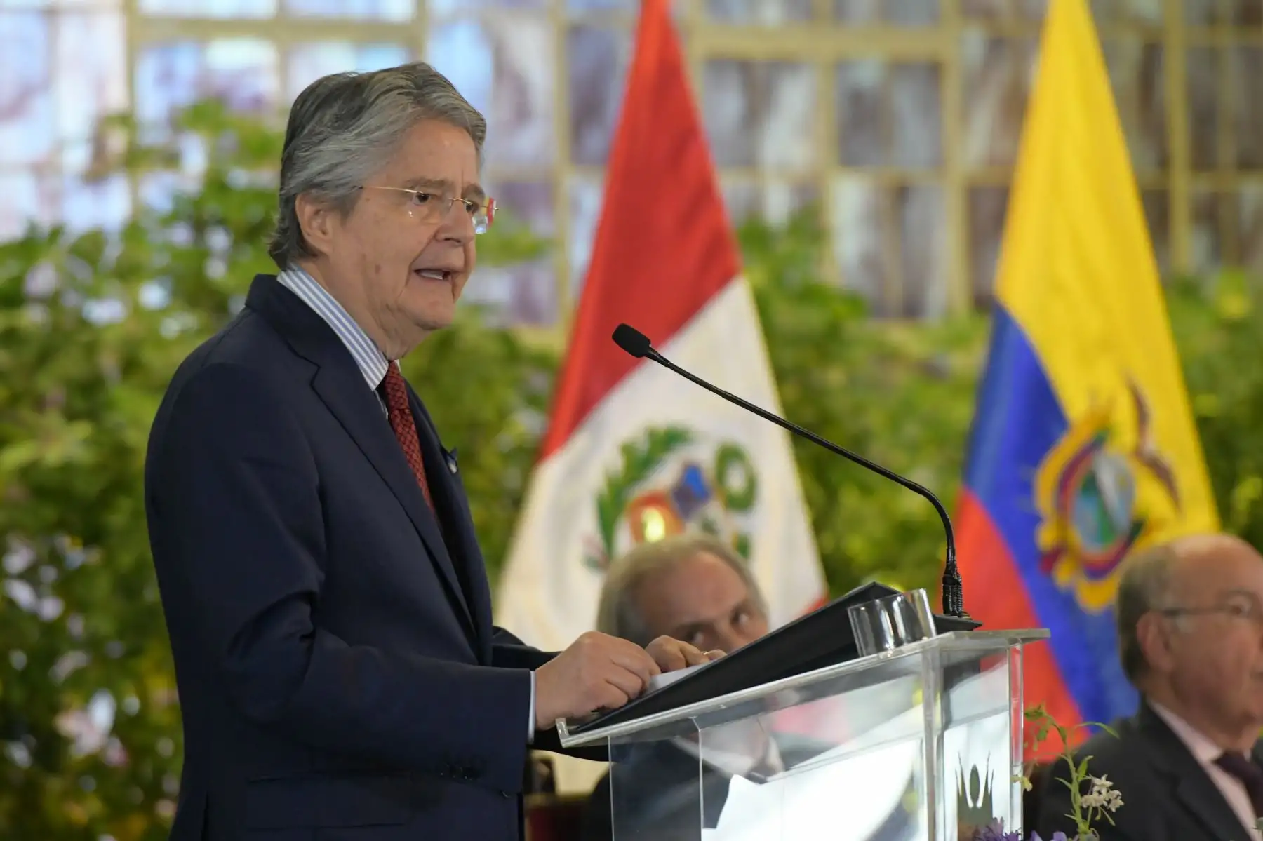 Presidenta de la república, Dina Boluarte, y el mandatario de Ecuador, Guillermo Lasso, participan en la ceremonia de conmemoración por el 25.° aniversario de la Suscripción de los Acuerdos de Paz de Brasilia. Foto: ANDINA/ Prensa Presidencia