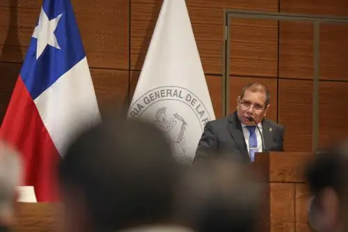 Javier Arévalo, presidente del Poder Judicial, en conferencia en Arica, Chile. ANDINA/Difusión