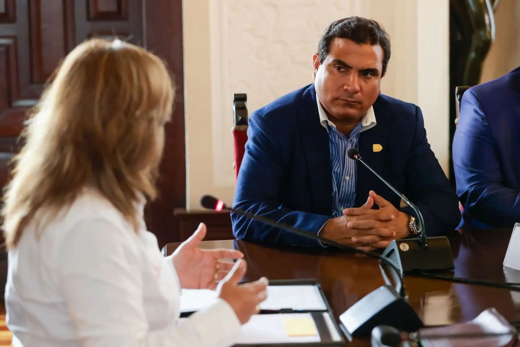 Presidenta de la república, Dina Boluarte, sostuvo una reunión de trabajo con el gobernador regional de Piura, Luis Neyra, y alcaldes de dicha jurisdicción, para analizar los avances de las labores de prevención ante la llegada del fenómeno El Niño. Foto: ANDINA/Prensa Presidencia