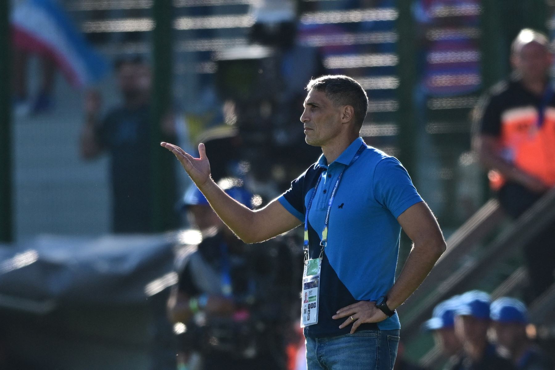 El entrenador argentino de Fortaleza, Juan Pablo Vojvoda, hace gestos durante el partido final del torneo de fútbol Copa Sudamericana entre Fortaleza de Brasil y la Liga de Quito de Ecuador en el estadio Domingo Burgueño Miguel en Maldonado, Uruguay.
Foto: AFP