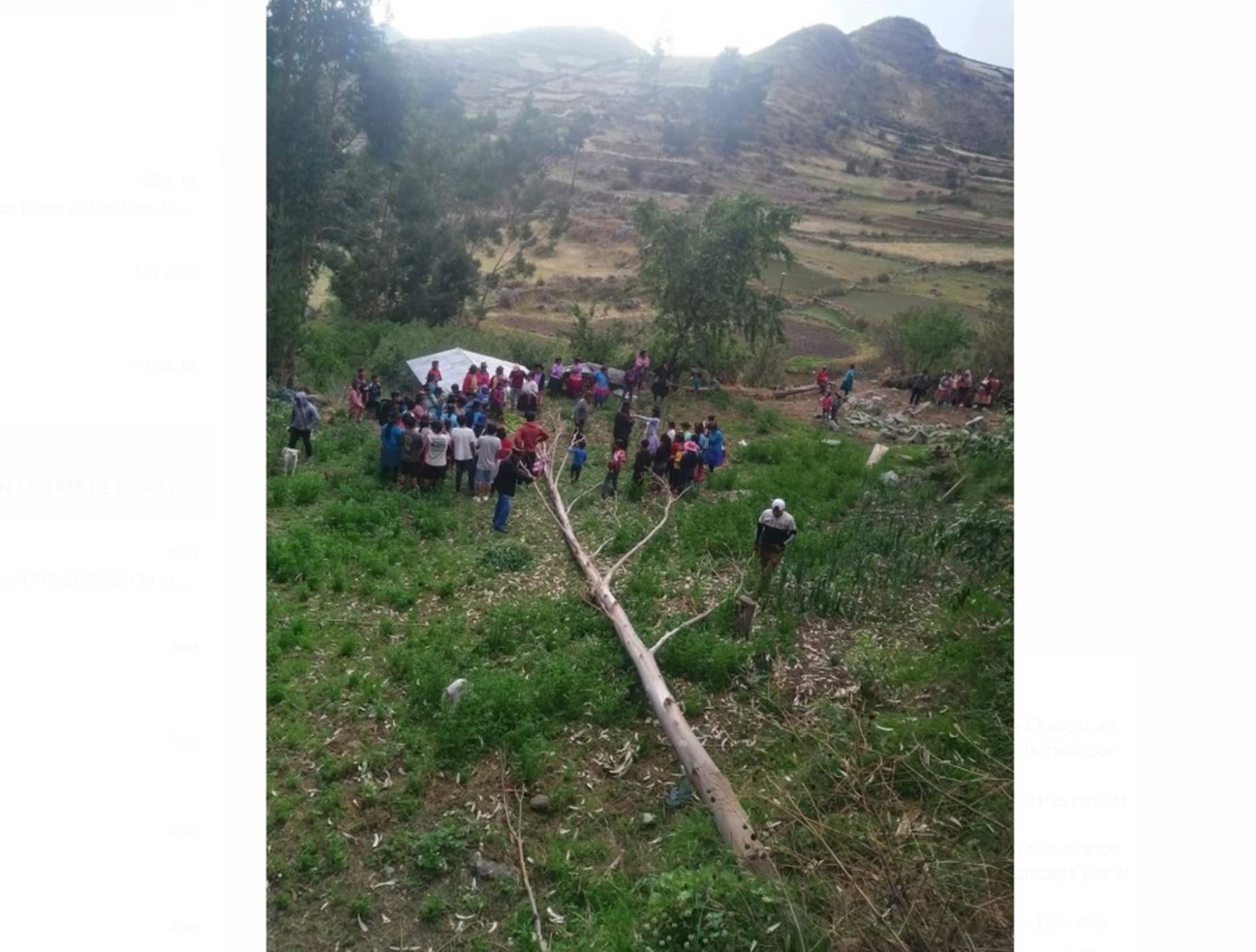 Vientos fuertes provocaron la caída de un árbol. Lamentablemente una mujer falleció a causa de este accidente ocurrido en el distrito de Chuschi, en Ayacucho.