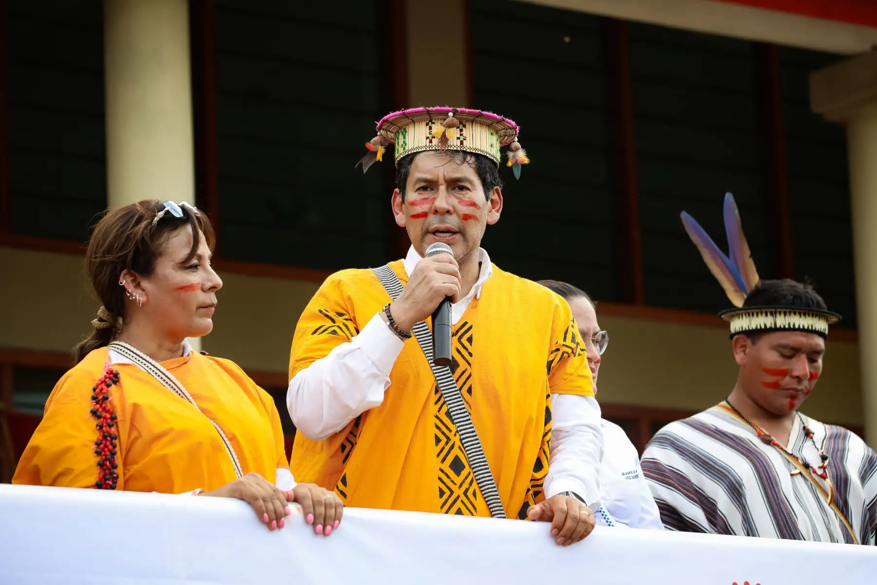 El titular del Ministerio de Desarrollo e Inclusión Social (Midis), Julio Demartini, inauguró el Tambo Tzomaveni, ubicado en la comunidad nativa del mismo nombre, distrito de Pangoa, provincia de Satipo (Junín), donde más de 2200 personas, principalmente asháninkas. Foto: Difusión