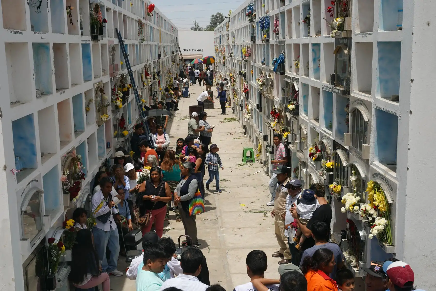Cientos de iqueños asisten a los diversos cementerios de la ciudad de Ica para visitar las tumbas de sus familiares y seres queridos en el Día de todos Los Santos. Foto: ANDINA/ Foto: Genry Bautista