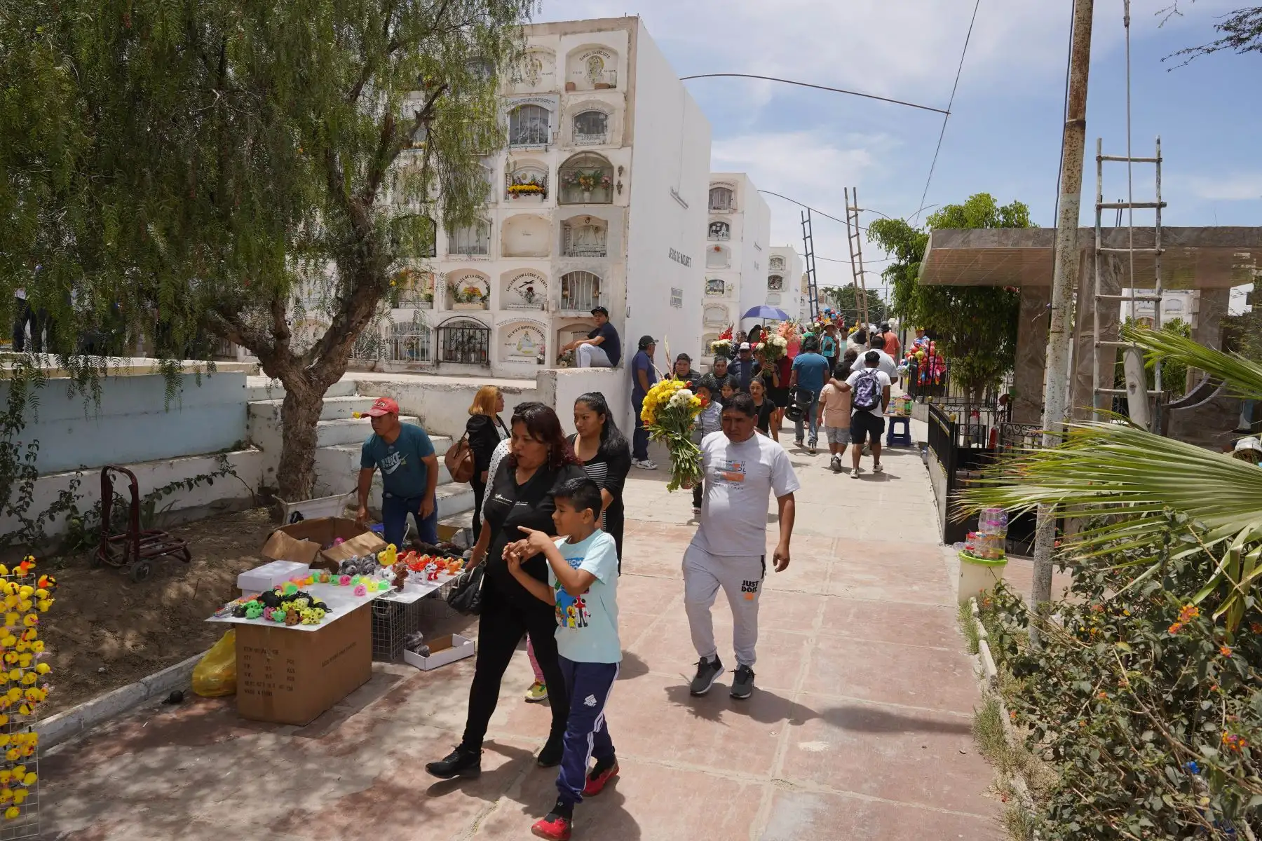 Cientos de iqueños asisten a los diversos cementerios de la ciudad de Ica para visitar las tumbas de sus familiares y seres queridos en el Día de todos Los Santos. Foto: ANDINA/ Foto: Genry Bautista