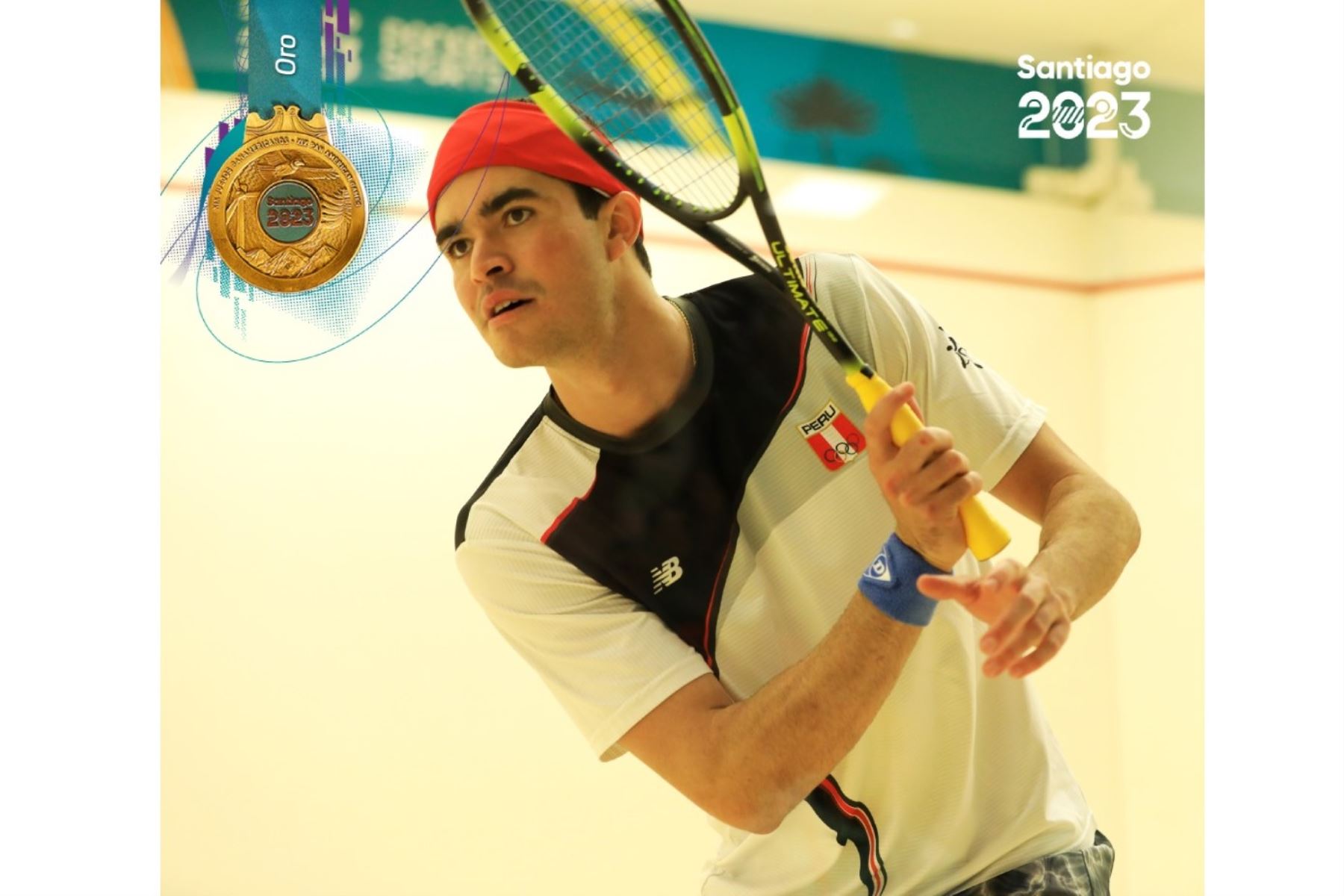 Diego Elías se coronó campeón sudamericano de squash en Santiago 2023. Foto: IPD/Difusión.