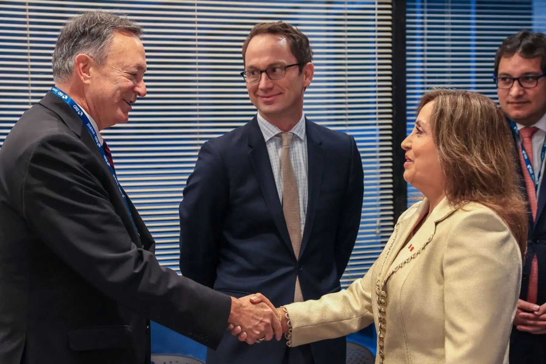 Reunión entre la Presidenta y los empresarios se efectuó en la sede del BID. ANDINA/Prensa Presidencia