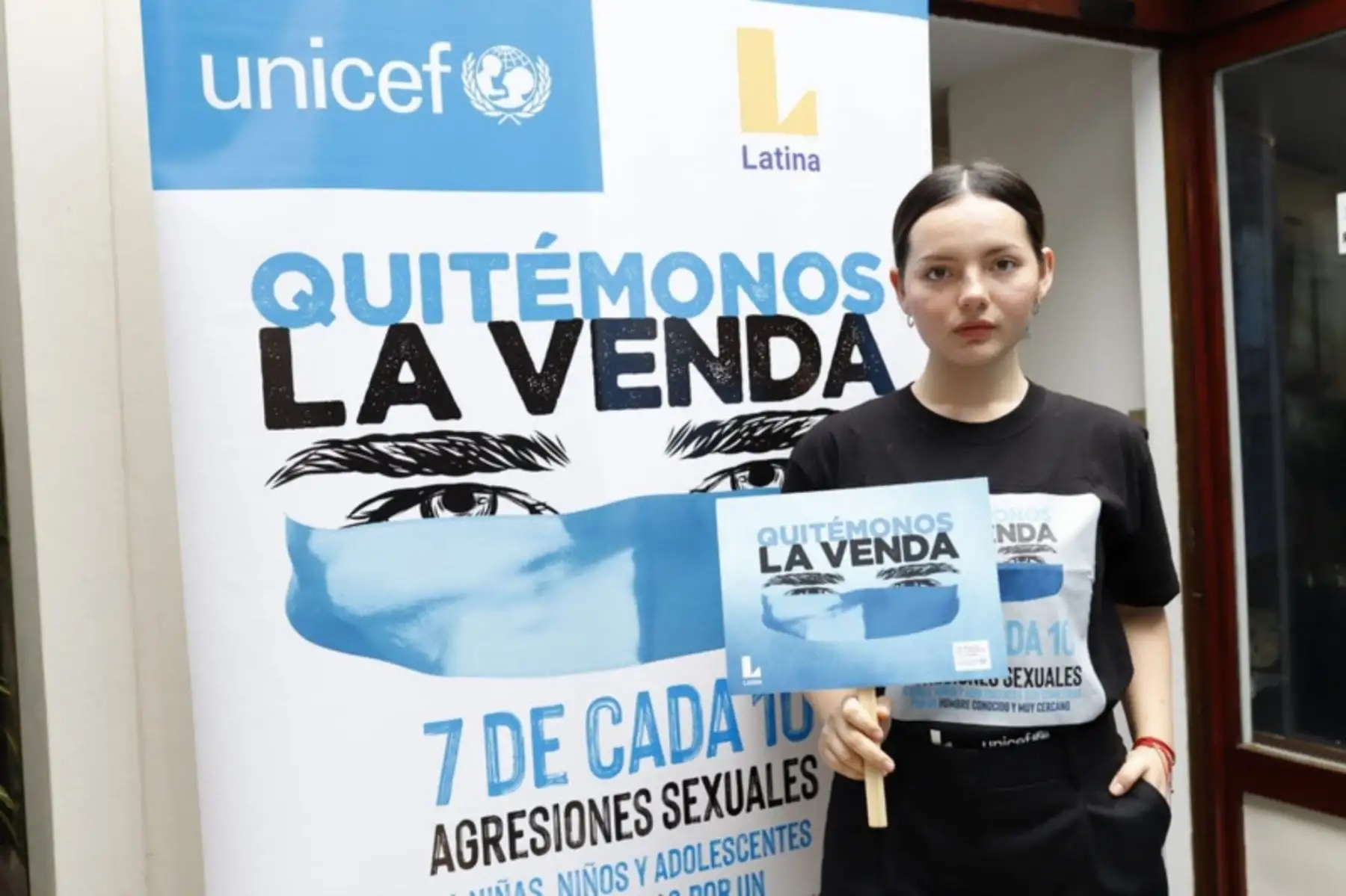 Francisca Aronsson estuvo presente en la campaña de UNICEF en contra del Abuso sexual que sufren niños niñas y adolescentes . Foto: UNICEF