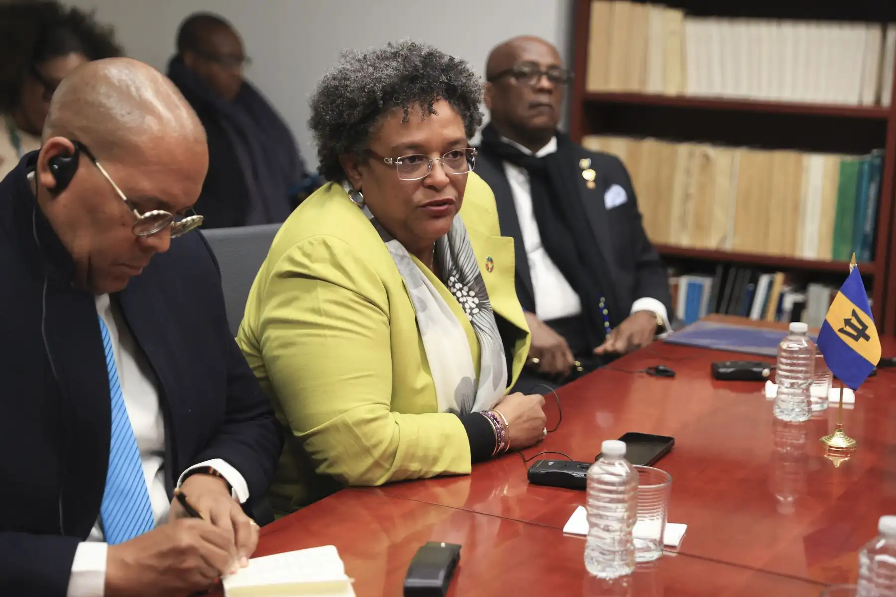 Presidenta de la república, Dina Boluarte, sostuvo una reunión con la primera ministra de Barbados, Mia Mottley. Foto: ANDINA/Prensa  Presidencia