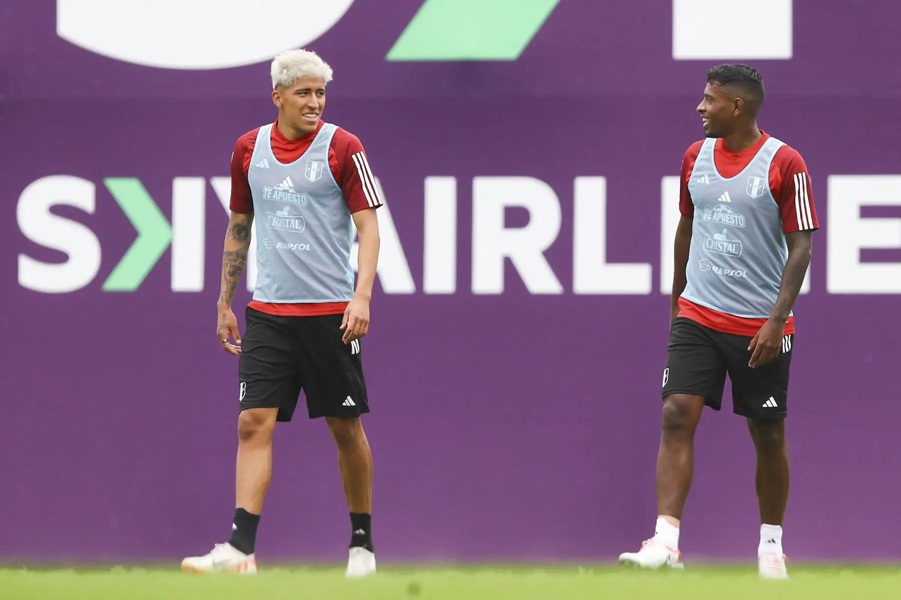 Jugadores de la Selección Peruana de Fútbol continúan con sus entrenamientos en la Videna de San Luis con miras a sus próximos partidos de Eliminatorias rumbo al Mundial de Fútbol 2026. Foto: FPF
