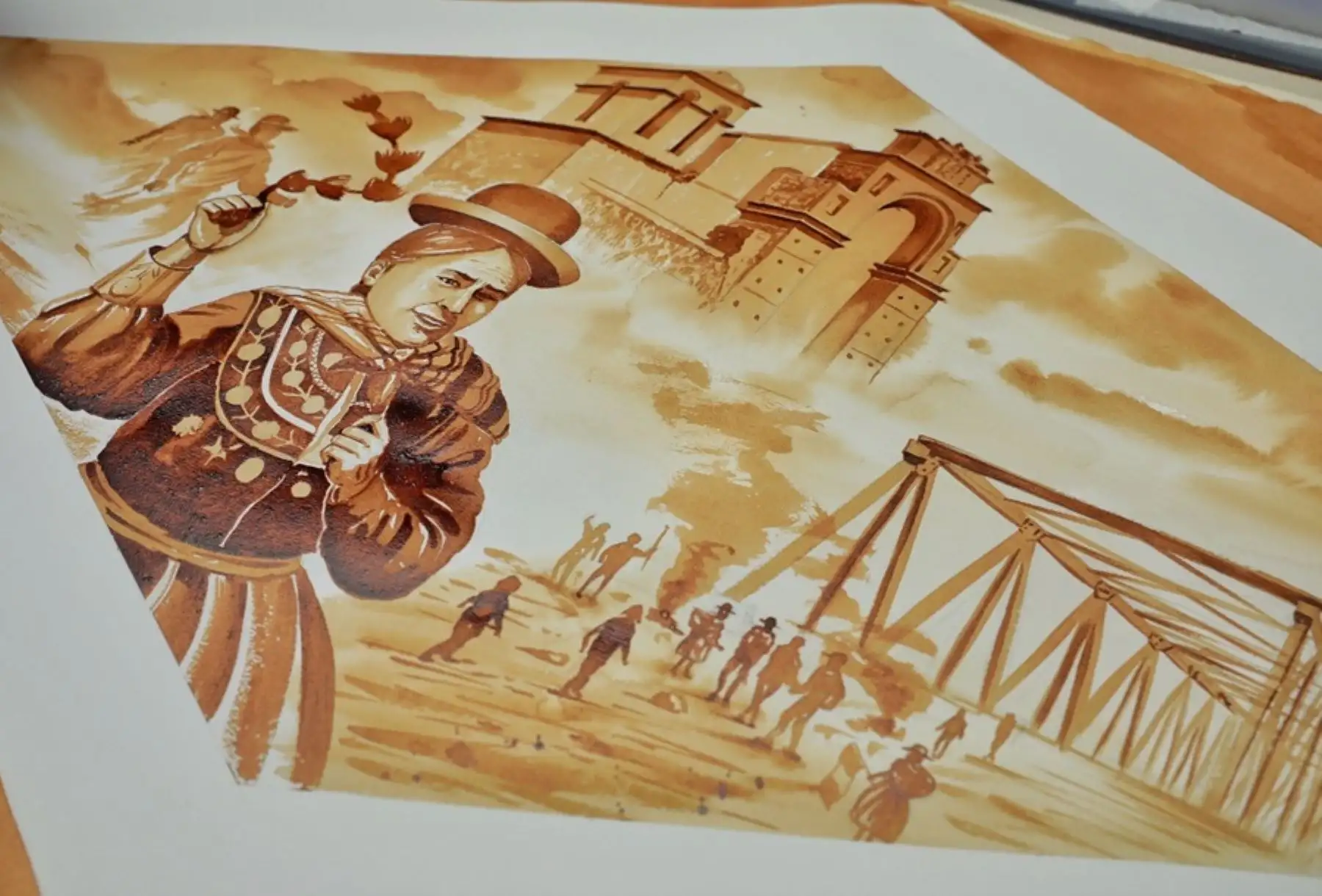 La pintura de café más grande de América engalanó la VII Feria Internacional de Cafés Especiales (Ficafé) Puno 2023, realizada también para celebrar el 355 aniversario de la ciudad altiplánica.