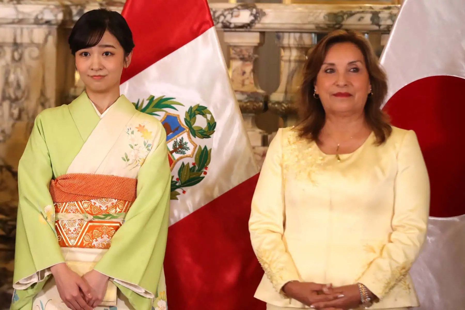 La princesa Kako de Japón se reúne con la presidenta del Perú, Dina Boluarte, en Palacio de Gobierno. Foto: EFE