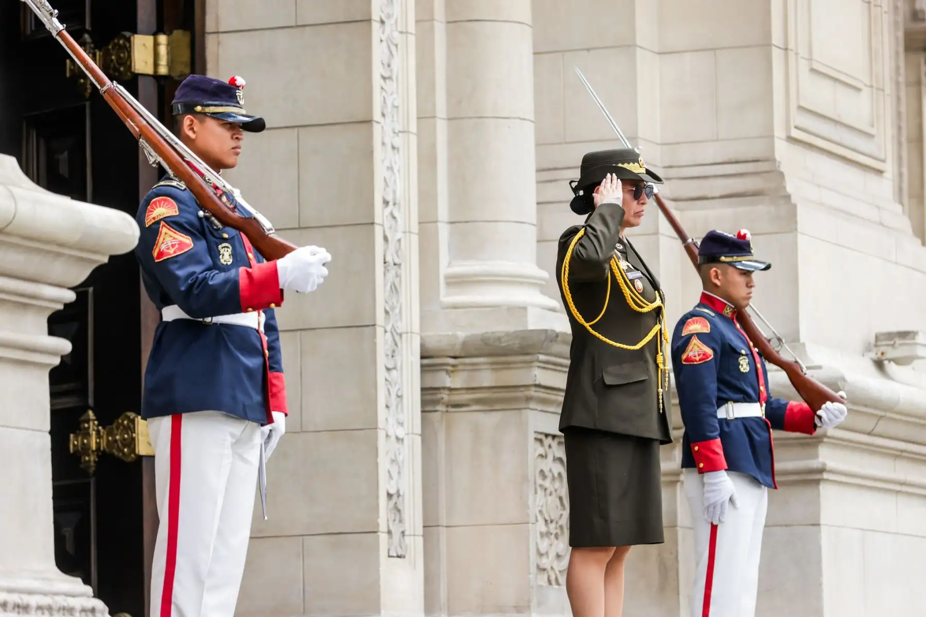 Tradicional cambio de guardia en Palacio de Gobierno.
Foto: ANDINA/Prensa Presidencia