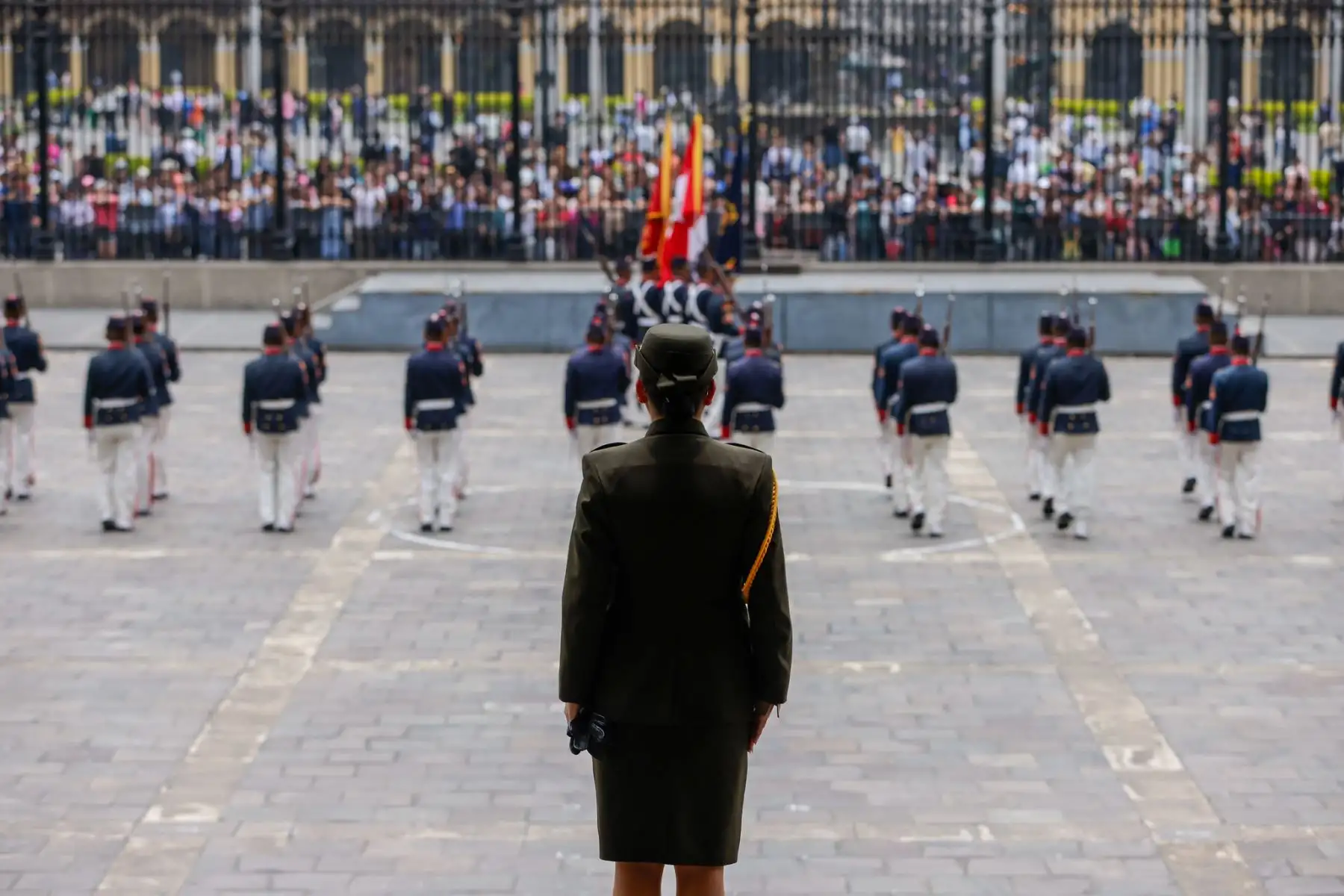 Tradicional cambio de guardia en Palacio de Gobierno.
Foto: ANDINA/Prensa Presidencia
