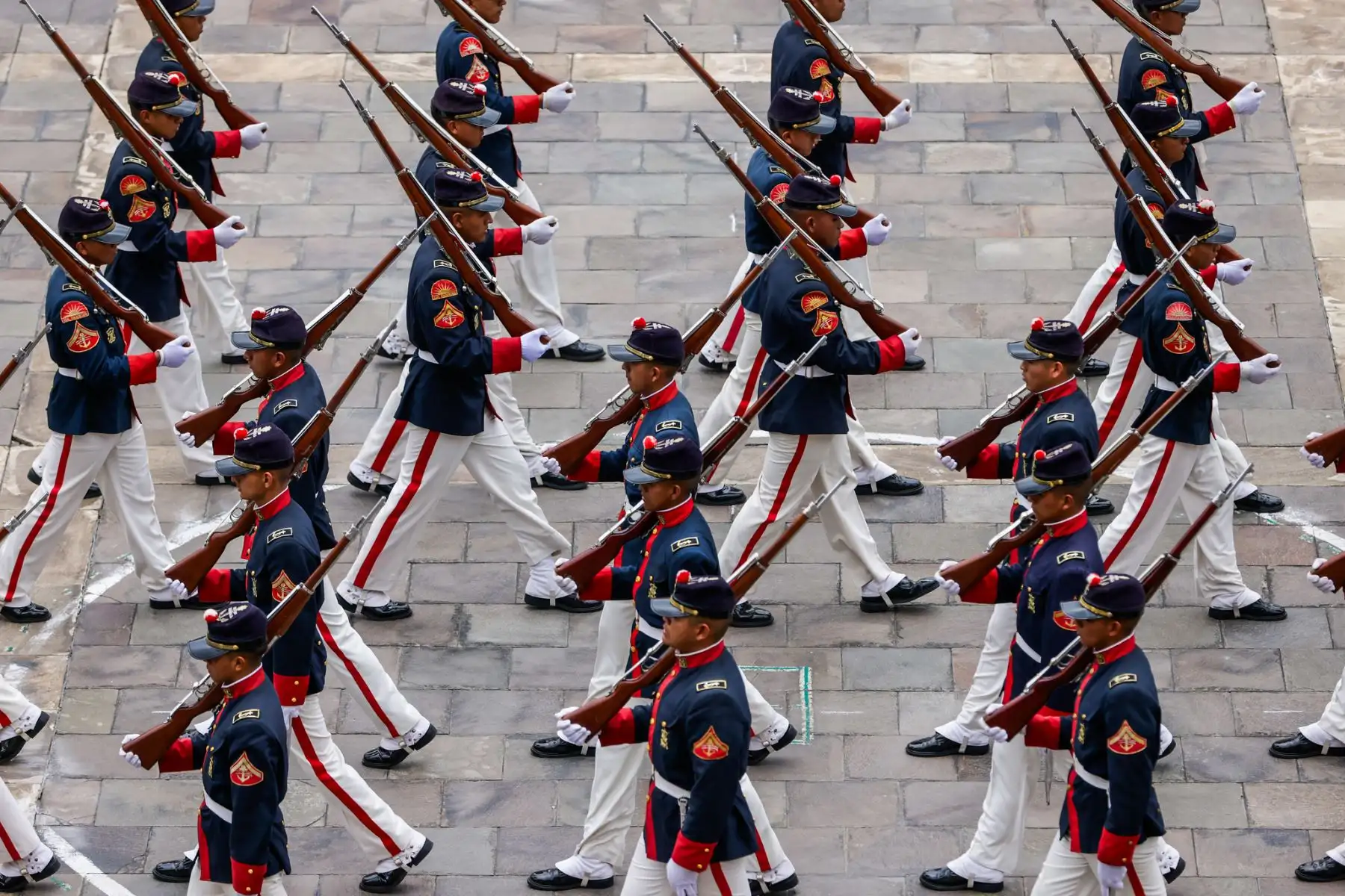 Tradicional cambio de guardia en Palacio de Gobierno.
Foto: ANDINA/Prensa Presidencia