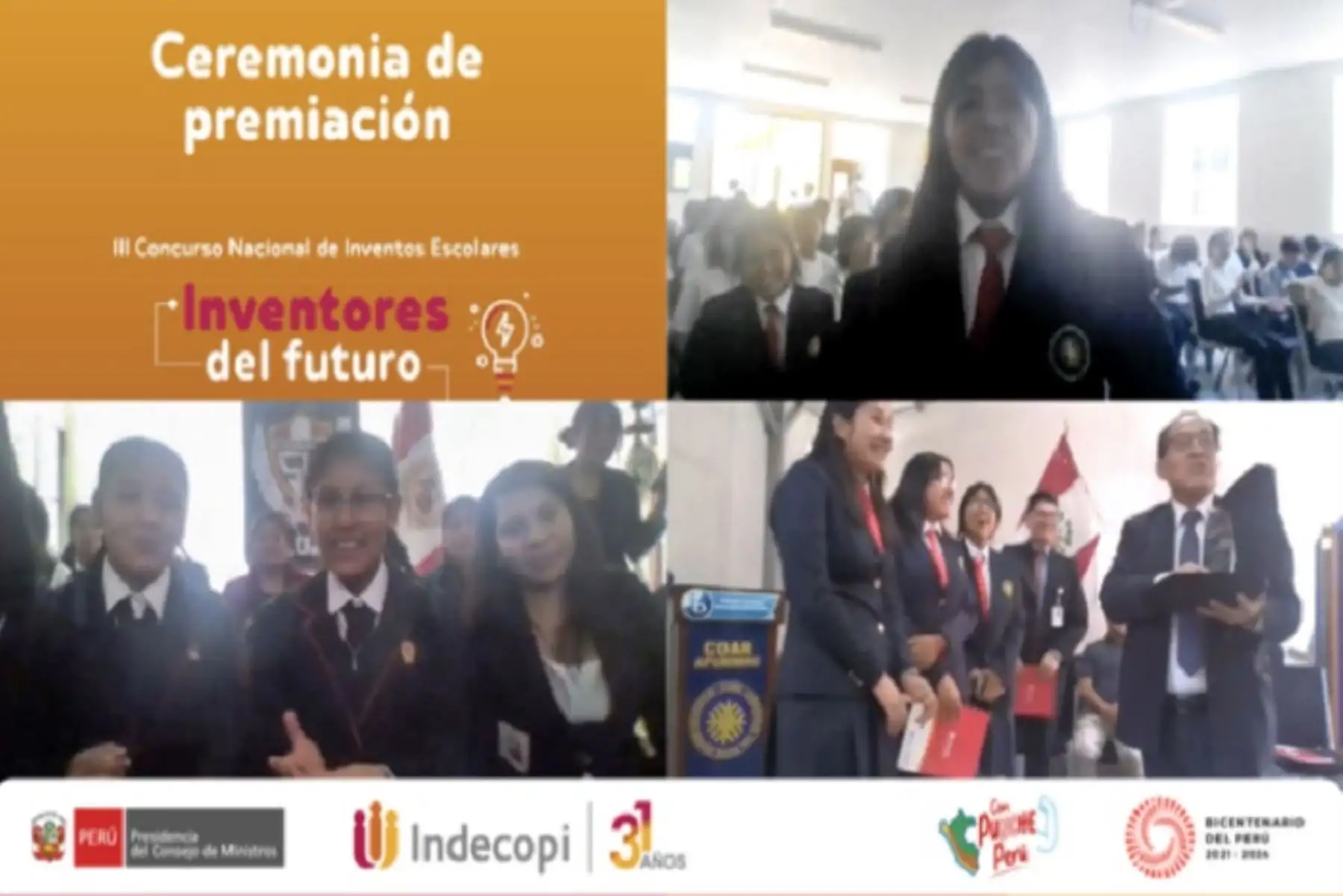 En total fueron 125 proyectos los que se presentaron al certamen, que involucró la participación de alumnos provenientes de 18 regiones. Foro; Indecopi