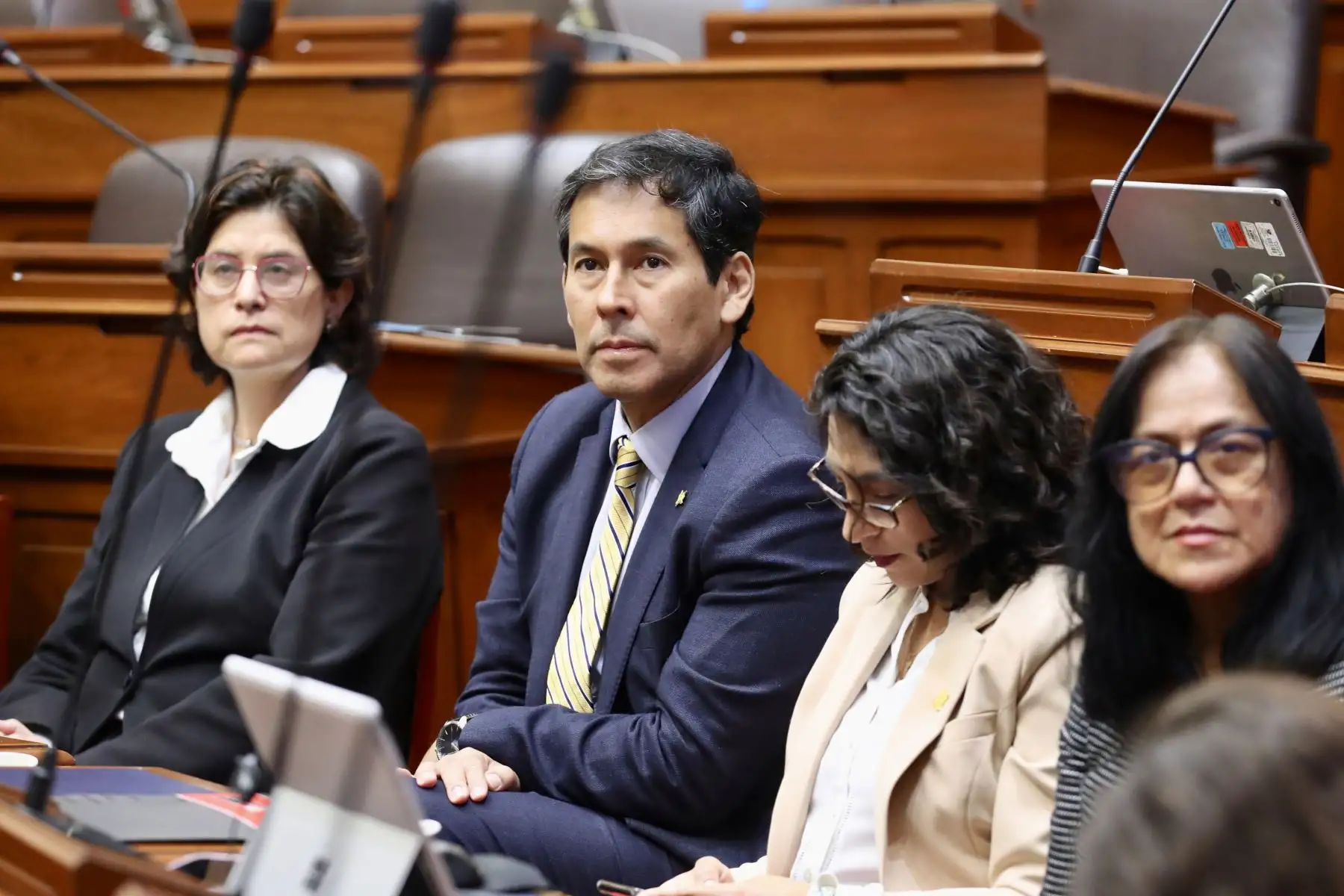 Julio Javier Demartini Montes, ministro de Desarrollo e Inclusión Social, presente en el Pleno del Congreso, la Ley del Presupuesto Público para el Año Fiscal 2024. Foto: Congreso