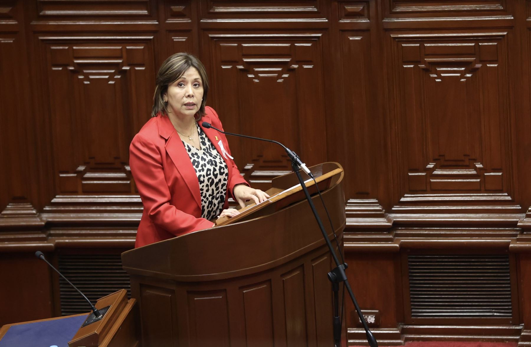 Ministra de la Mujer y Poblaciones Vulnerables, Nancy Tolentino. Foto: ANDINA/Difusión.