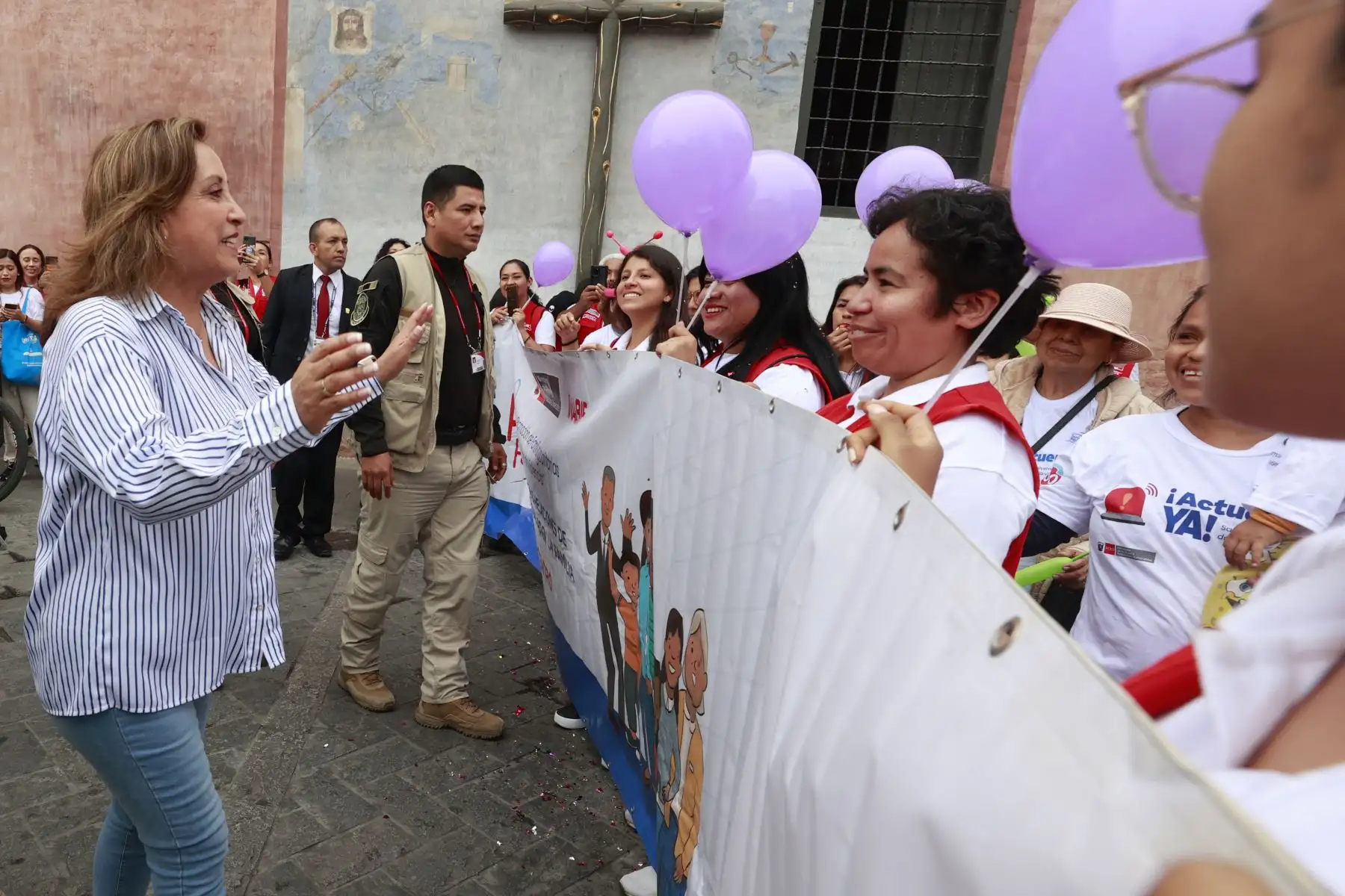 En el marco del Día Internacional de la Eliminación de la Violencia contra la Mujer, la presidenta de la república, Dina Boluarte, participa en la campaña ¡Actuemos ya!, salvemos a las niñas de la violencia sexual. Foto: ANDINA/Vidal Tarqui