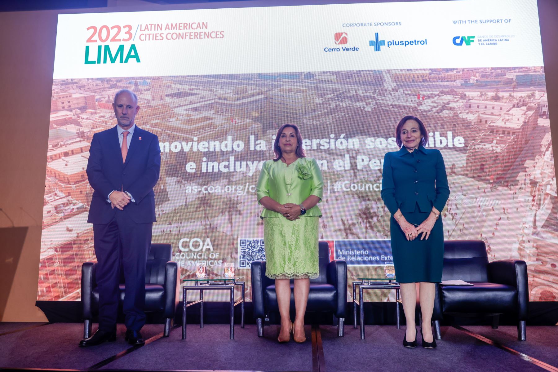 La mandataria Dina Boluarte participó en la clausura de la XVII Conferencia de Inversiones: Promoviendo la inversión sostenible e incluyente en el Perú. Foto: ANDINA/ Prensa Presidencia