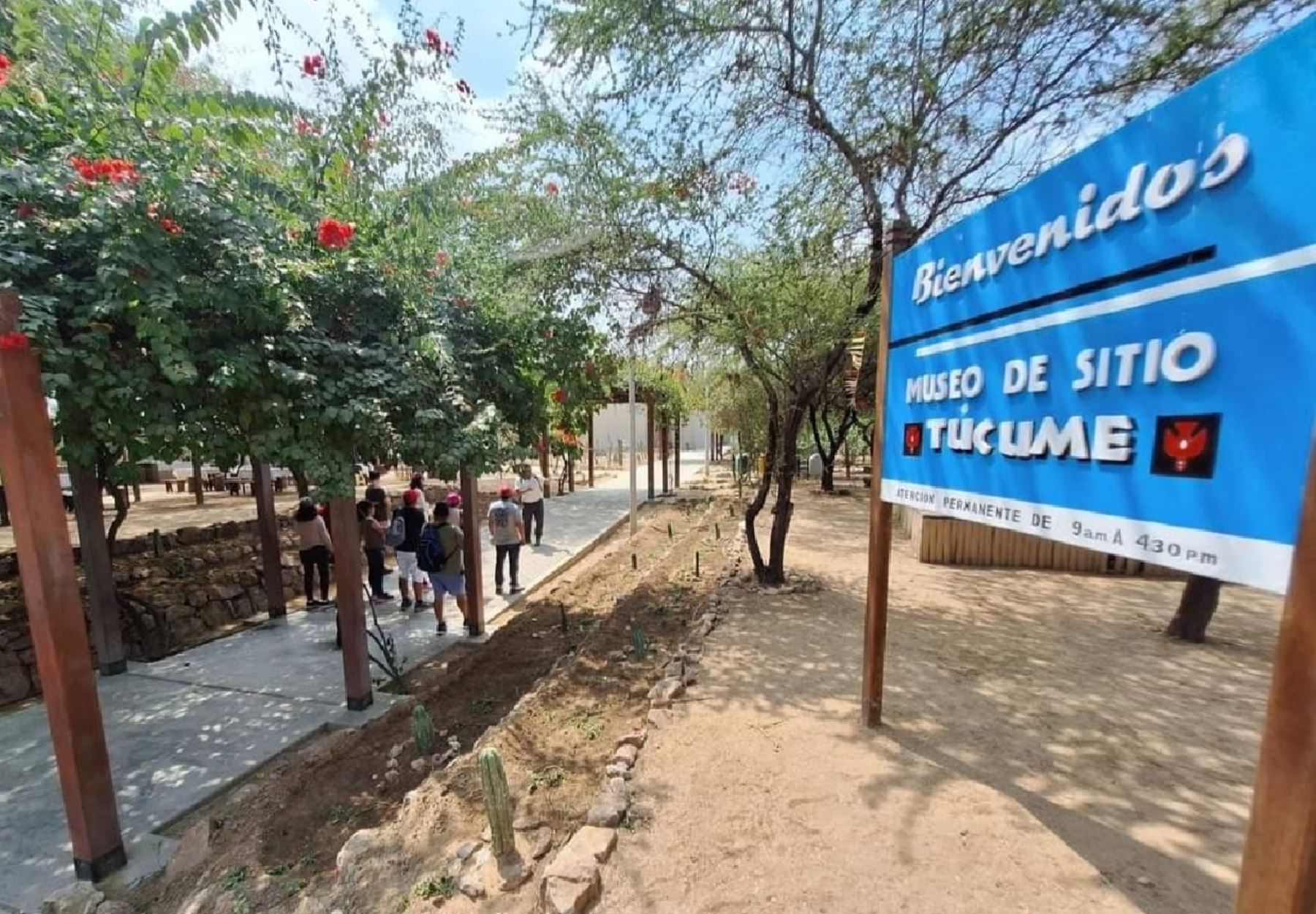 Unidad Ejecutora 005 Naylamp realiza trabajos de mejoramiento del camino peatonal al museo Túcume, en Lambayeque.