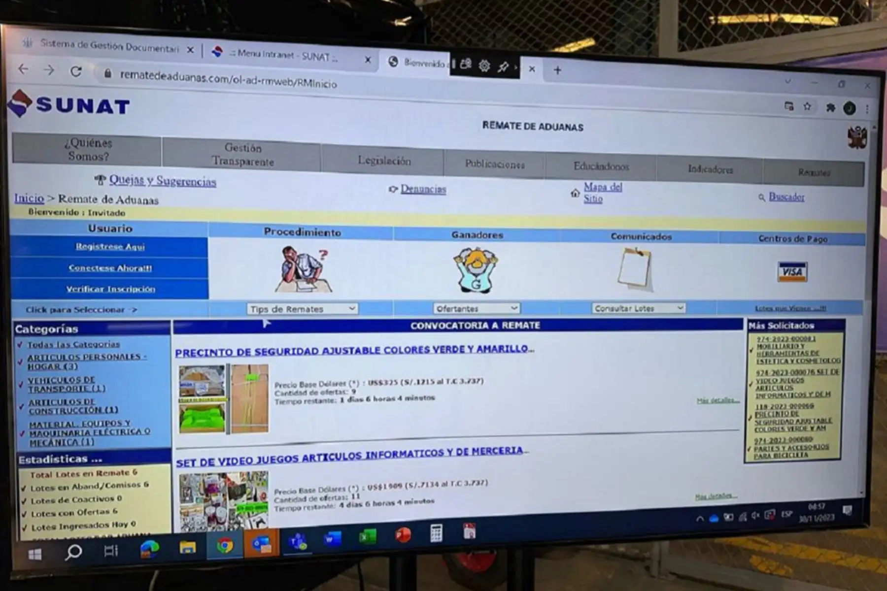 Sunat rematará mercadería a través de su portal web. Foto: Cortesía.