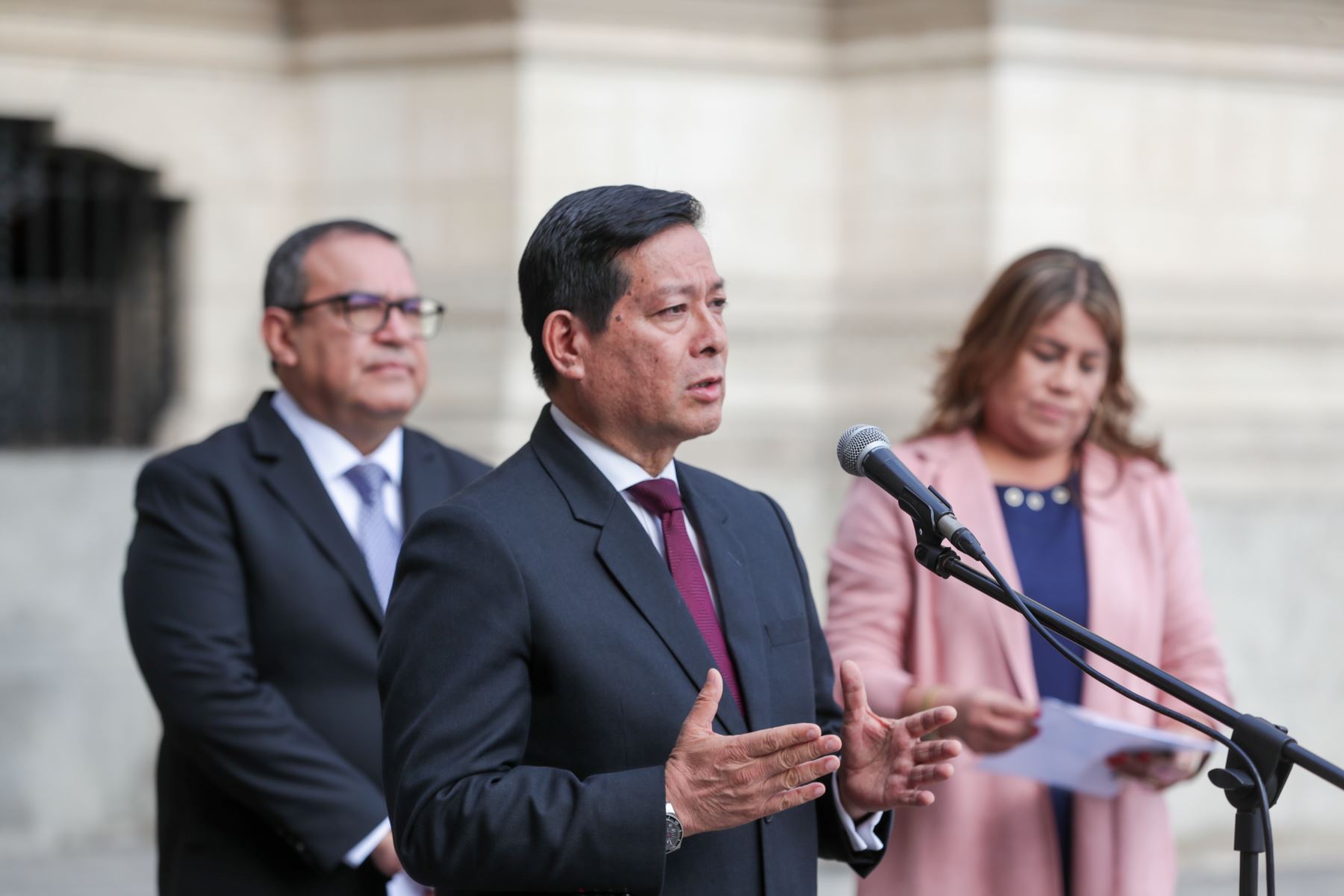 Conferencia de prensa de consejo de ministros,Ministro de Justicia, Eduardo Arana Foto:PCM