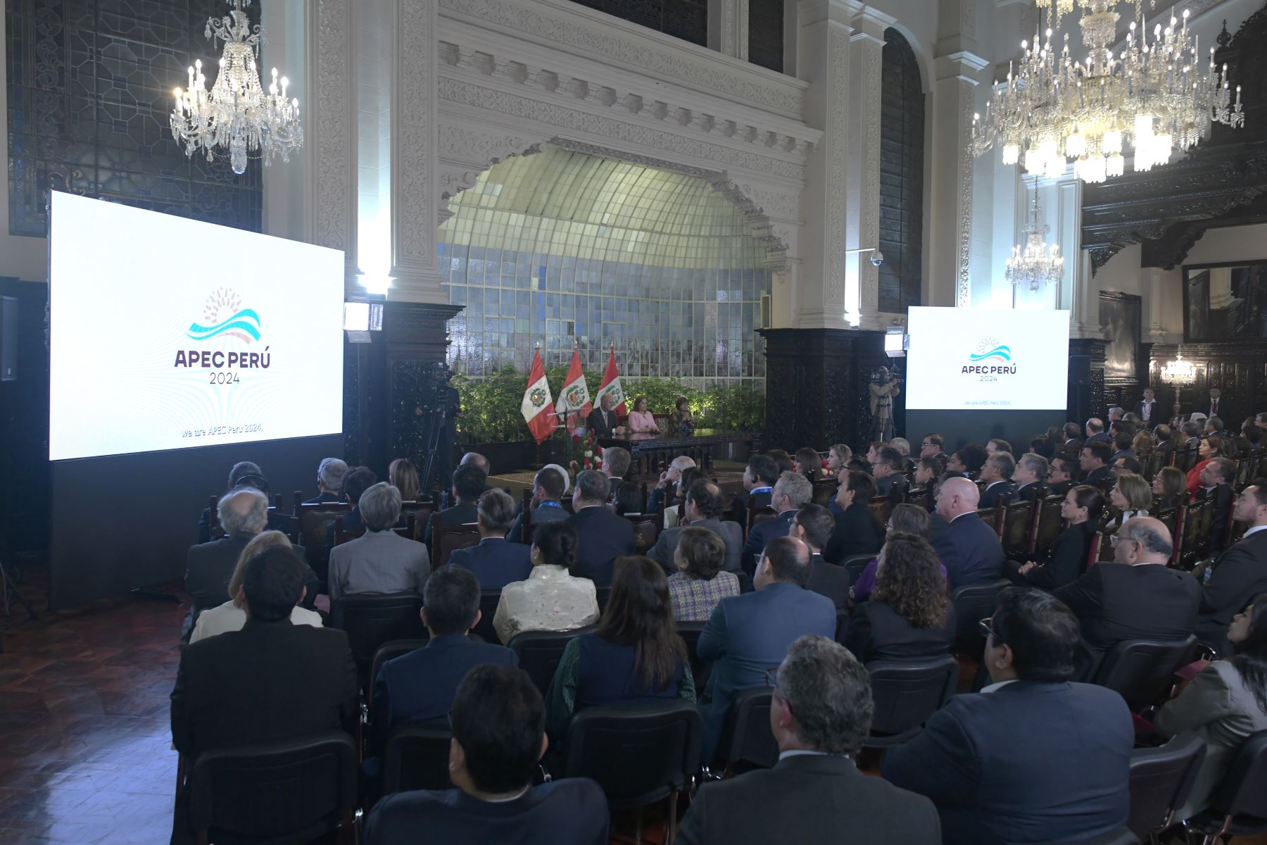 Presidenta Dina Boluarte participa en la ceremonia de lanzamiento de APEC Perú 2024 Foto: ANDINA/Prensa Presidencia