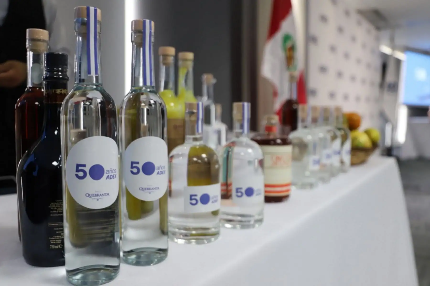 Muestra de piscos en la sede de la Asociación de Exportadores (Adex). Foto:Cortesía.