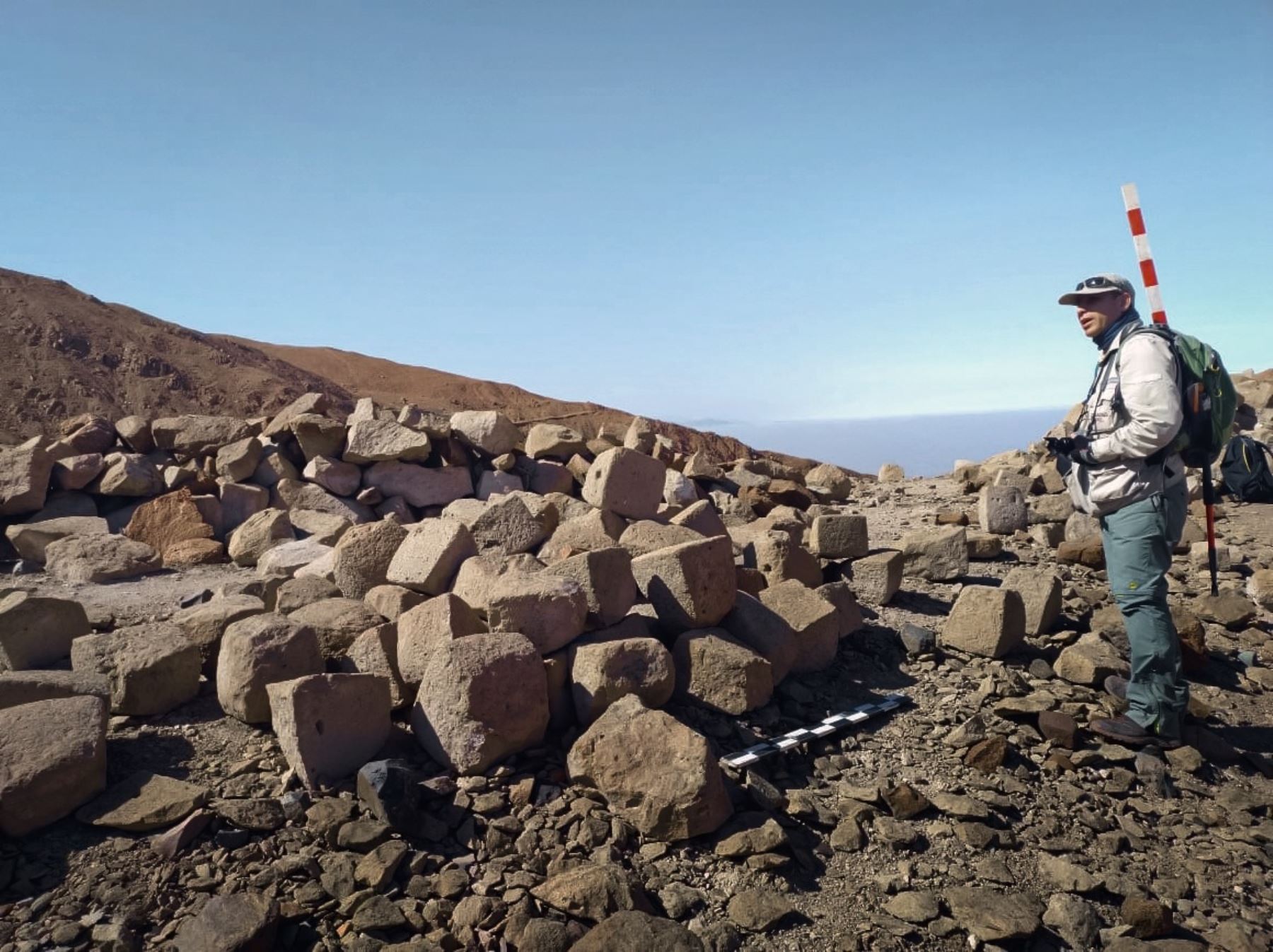 Investigadores del Proyecto Qhapaq Ñan hallaron dos canteras incaicas, desde donde se suministraron material para la construcción de muros Inca, en cerros ubicados en la provincia de Cañete, en Lima. ANDINA/Difusión