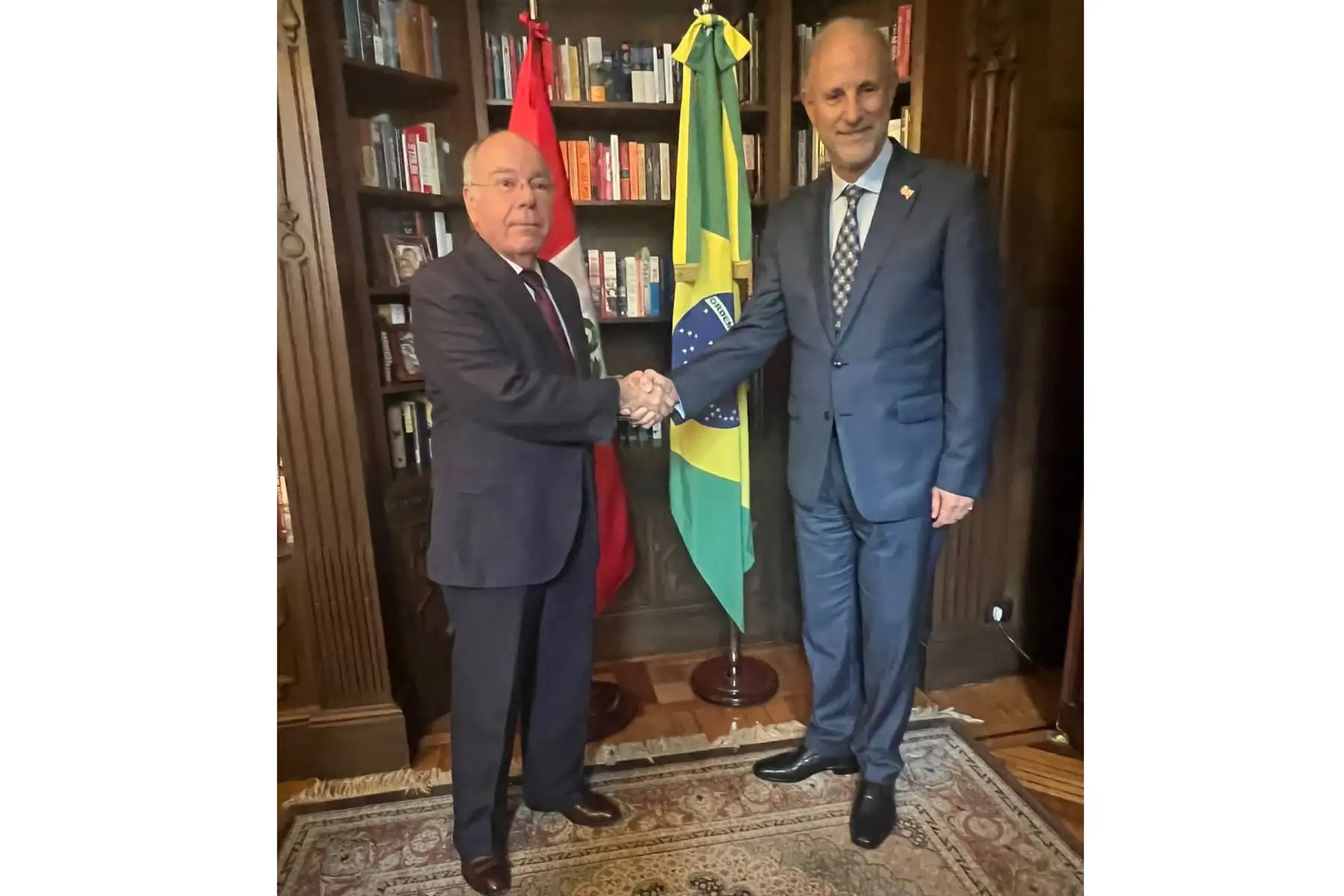 Mauro Vieira y Javier González-Olaechea, cancilleres de Brasil y Perú, respectivamente. ANDINA/Difusión
