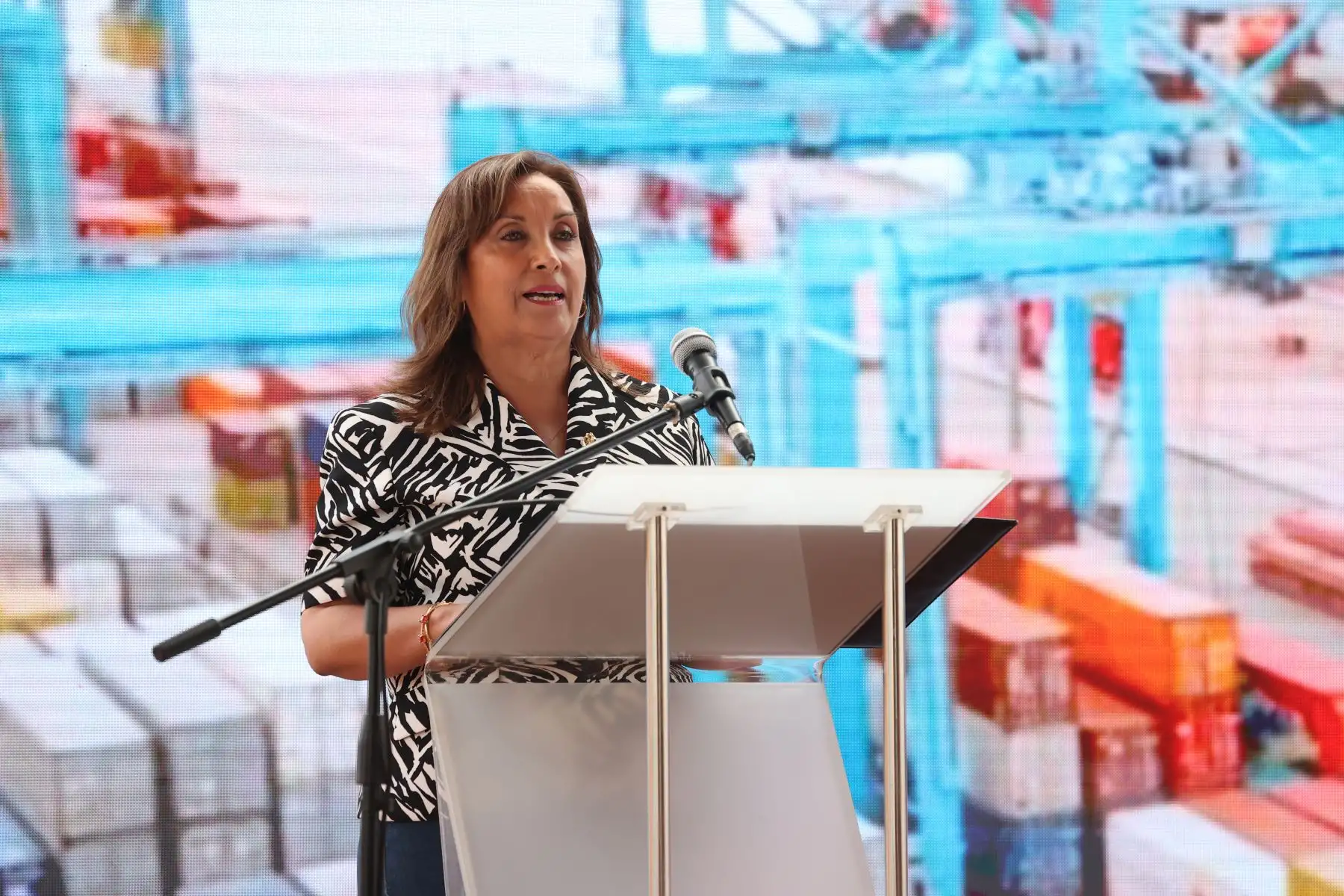 Presidenta Dina Boluarte participa en la ceremonia de colocación de la primera piedra de la etapa 3A del Terminal Norte Multipropósito del Callao. Foto: ANDINA/ Prensa Presidencia
