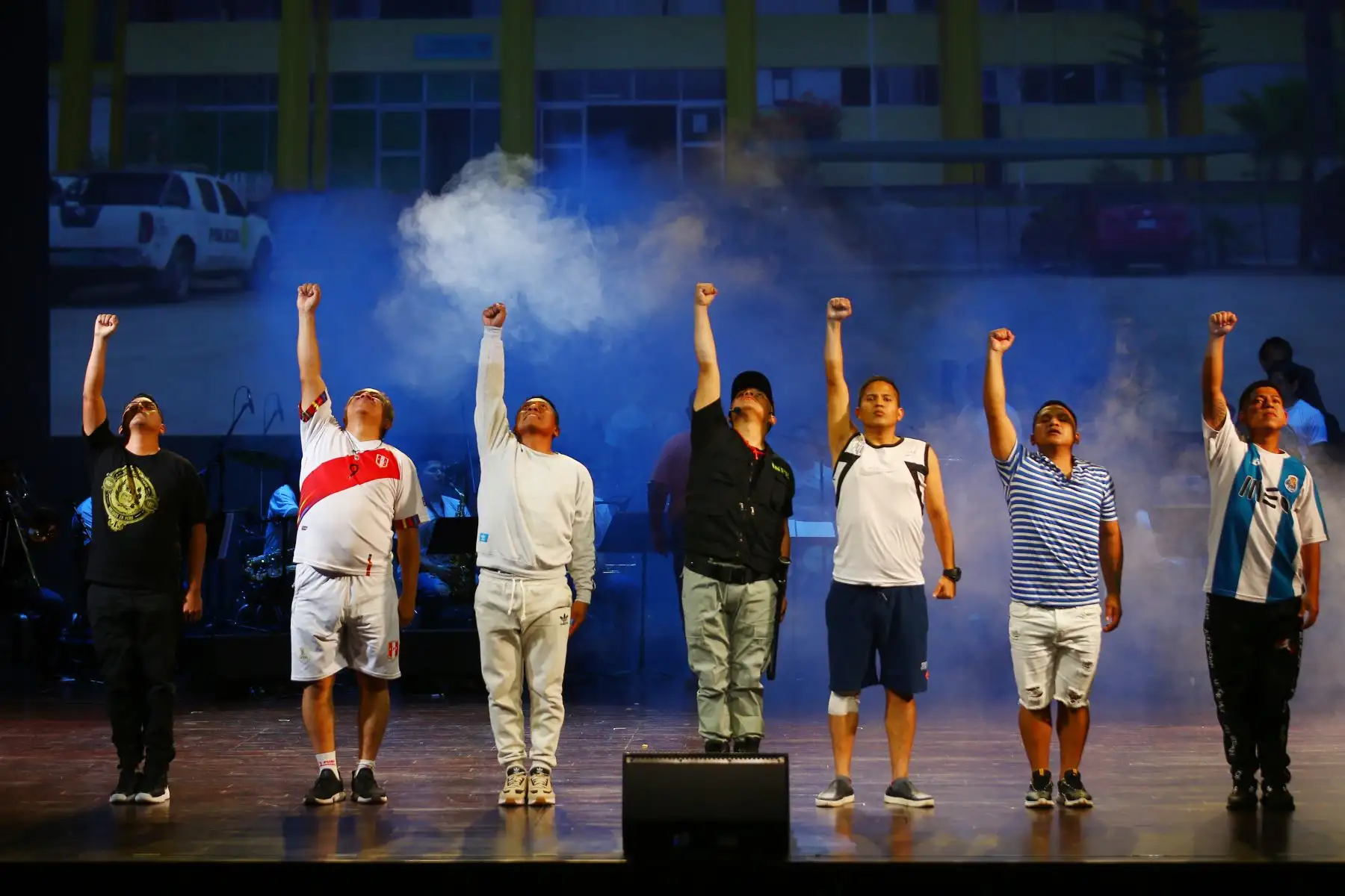 La obra tiene canciones y coreografías creadas por los internos bajo la asesoría de coreógrafo Juan Pablo Lostanau y la dirección musical del maestro Pablo Morales Daal. La dirección de la obra está a cargo de Yashim Bahmonde. 
Foto: ANDINA/Eddy Ramos