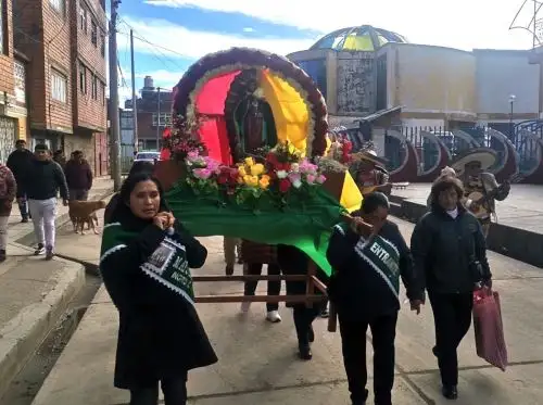 Pobladores del distrito de Yanacancha, en Pasco, celebraron ayer la festividad en honor de la Virgen de Guadalupe. ANDINA/Difusión