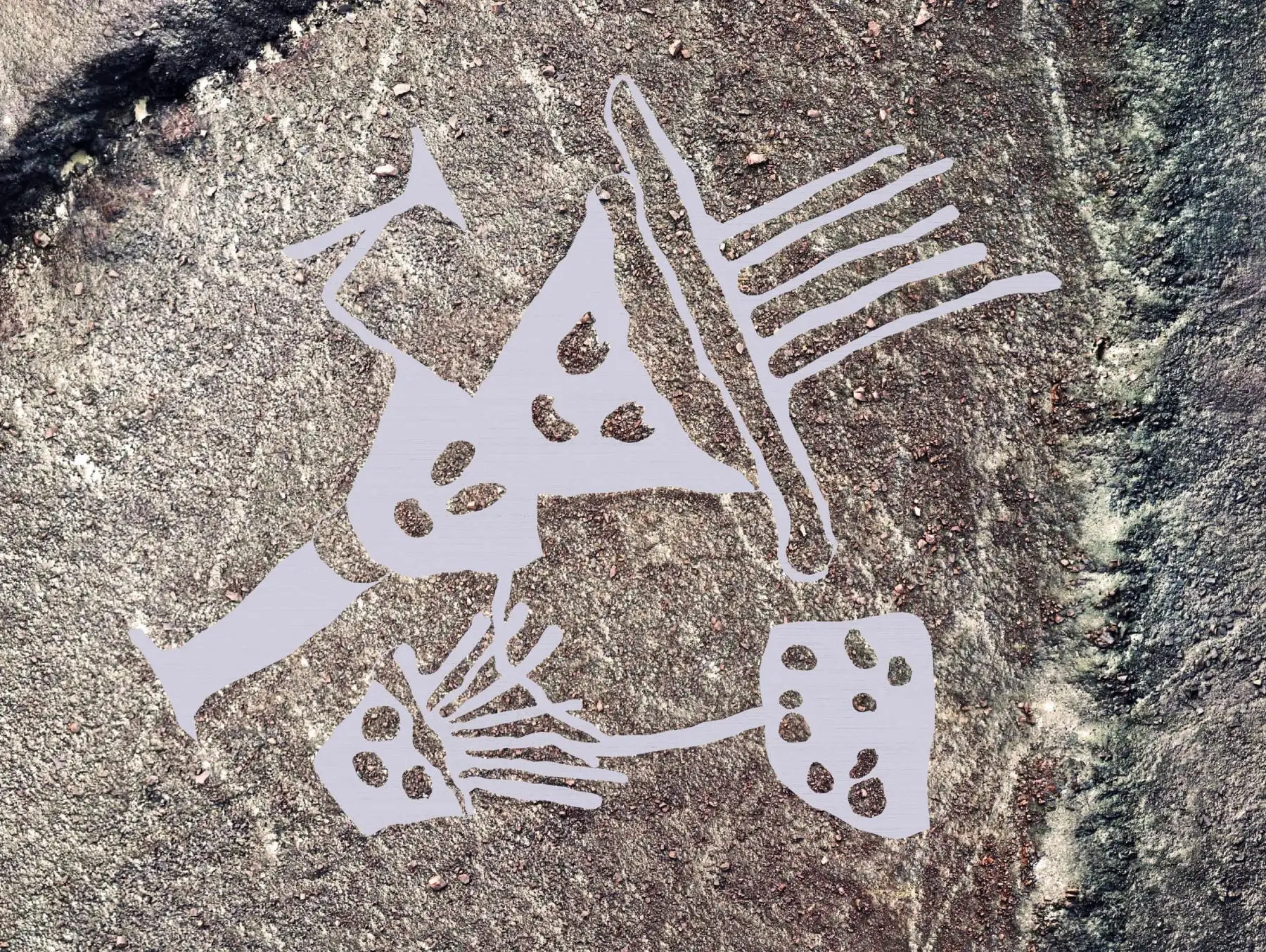 Investigadores peruanos descubrieron 29 geoglifos con forma de felinos y seres antropomorfos en los distritos de El Ingenio y Changuillo, provincia de Nasca, región Ica. Foto: Genry Bautista