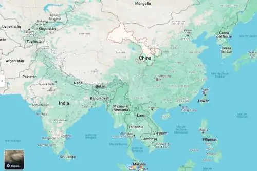 Mapa de ubicación de la provincia de Gansu, en China, sacudida este lunes por un terremoto. Imagen: Google Maps
